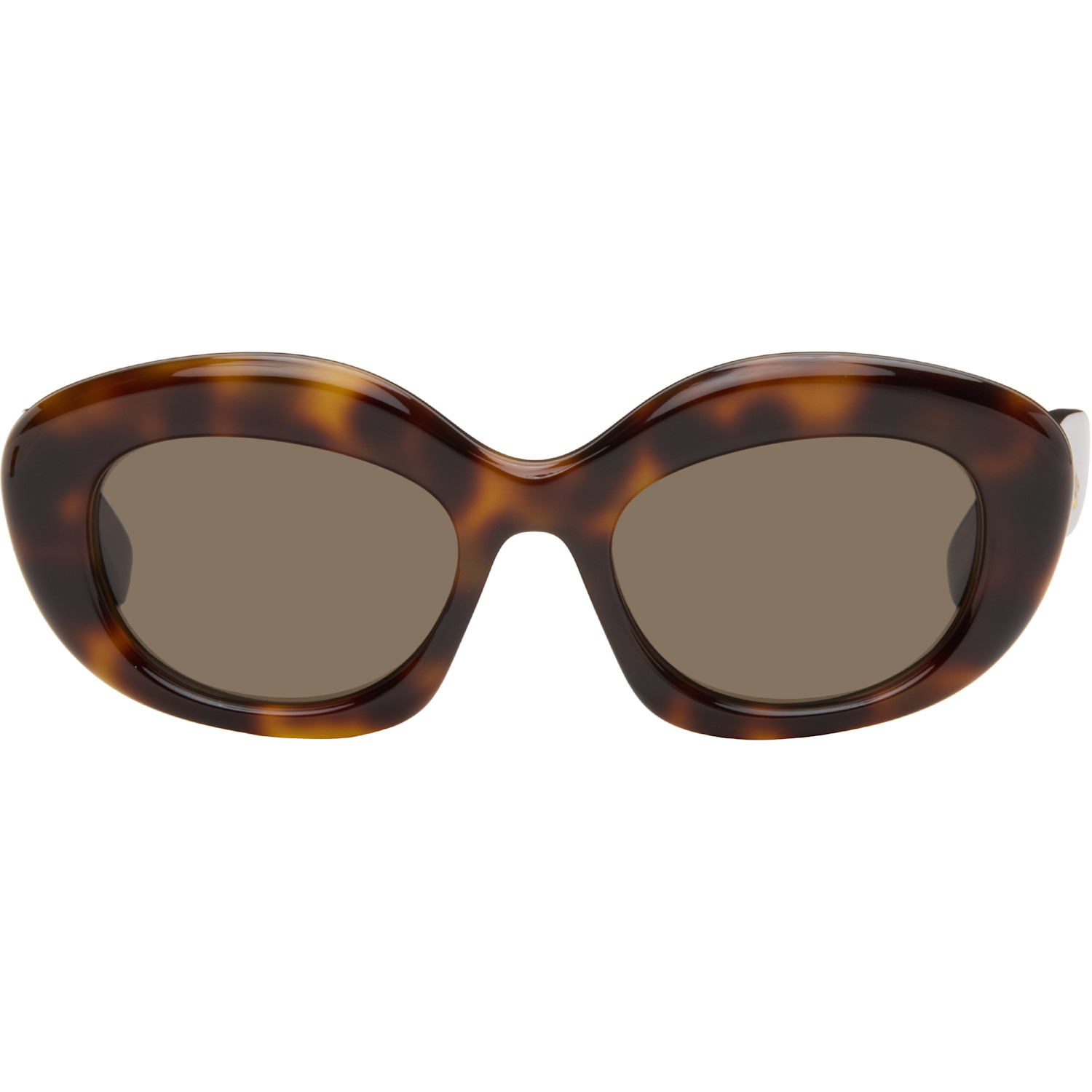 LOEWE Brown Curvy Logo Cat-Eye Sunglasses