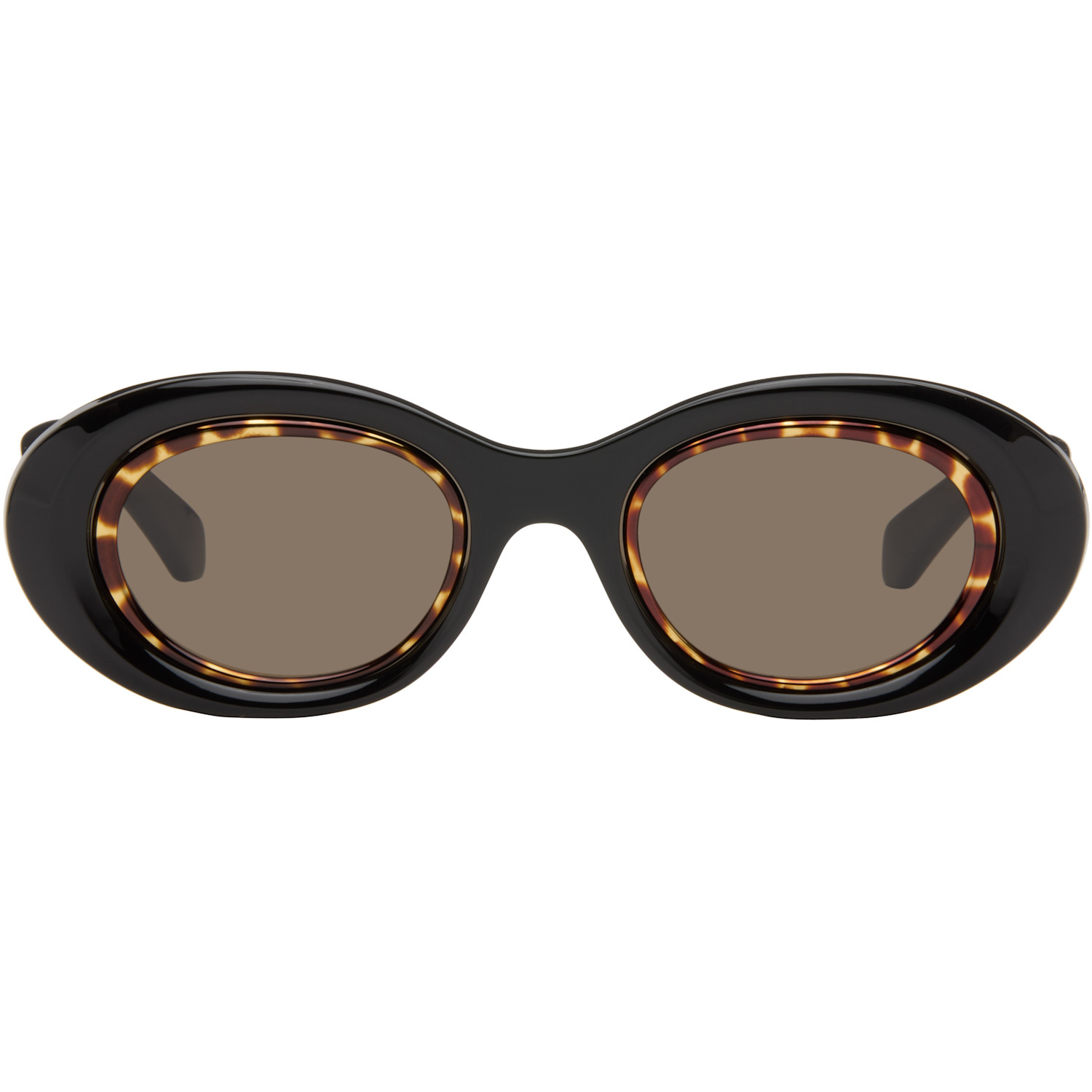 LOEWE Black Mini Anagram Oval Sunglasses