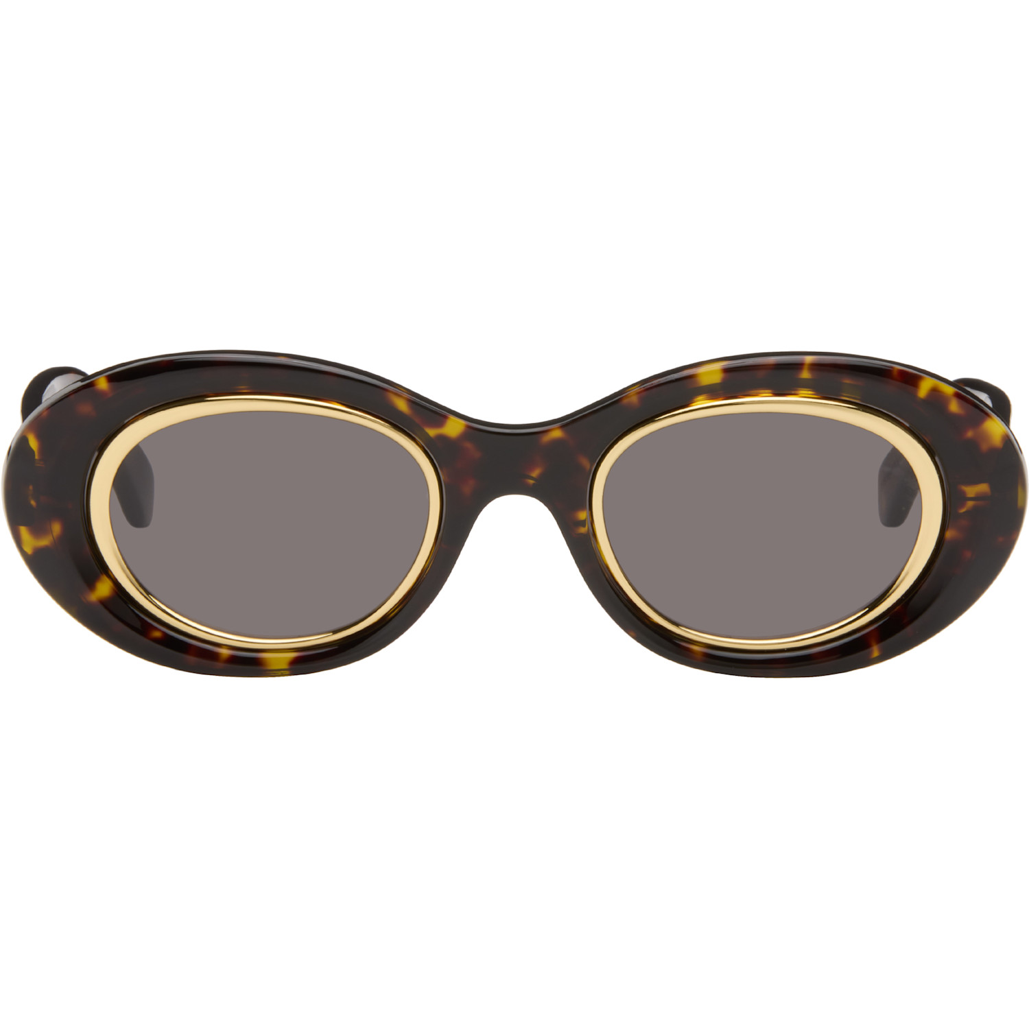 LOEWE Brown Mini Anagram Oval Sunglasses