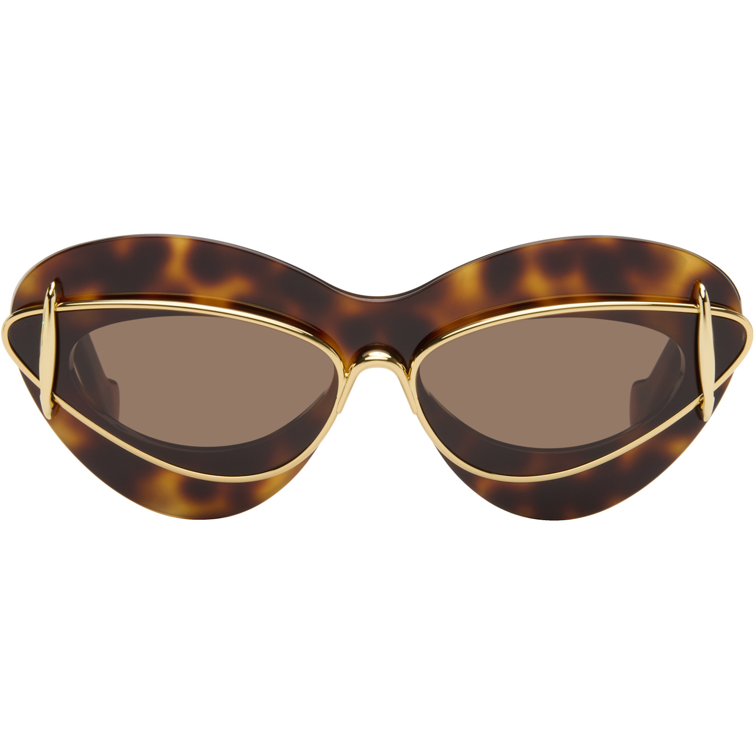 LOEWE Brown & Gold Double Frame Sunglasses