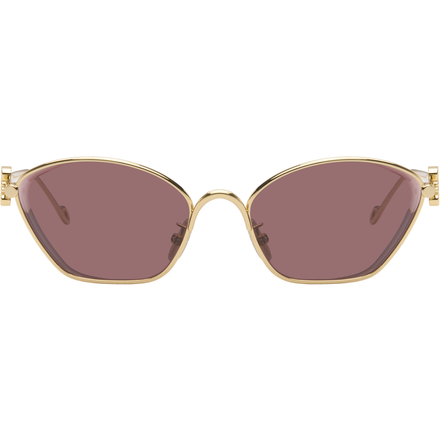 LOEWE Gold Anagram Hexagonal Sunglasses