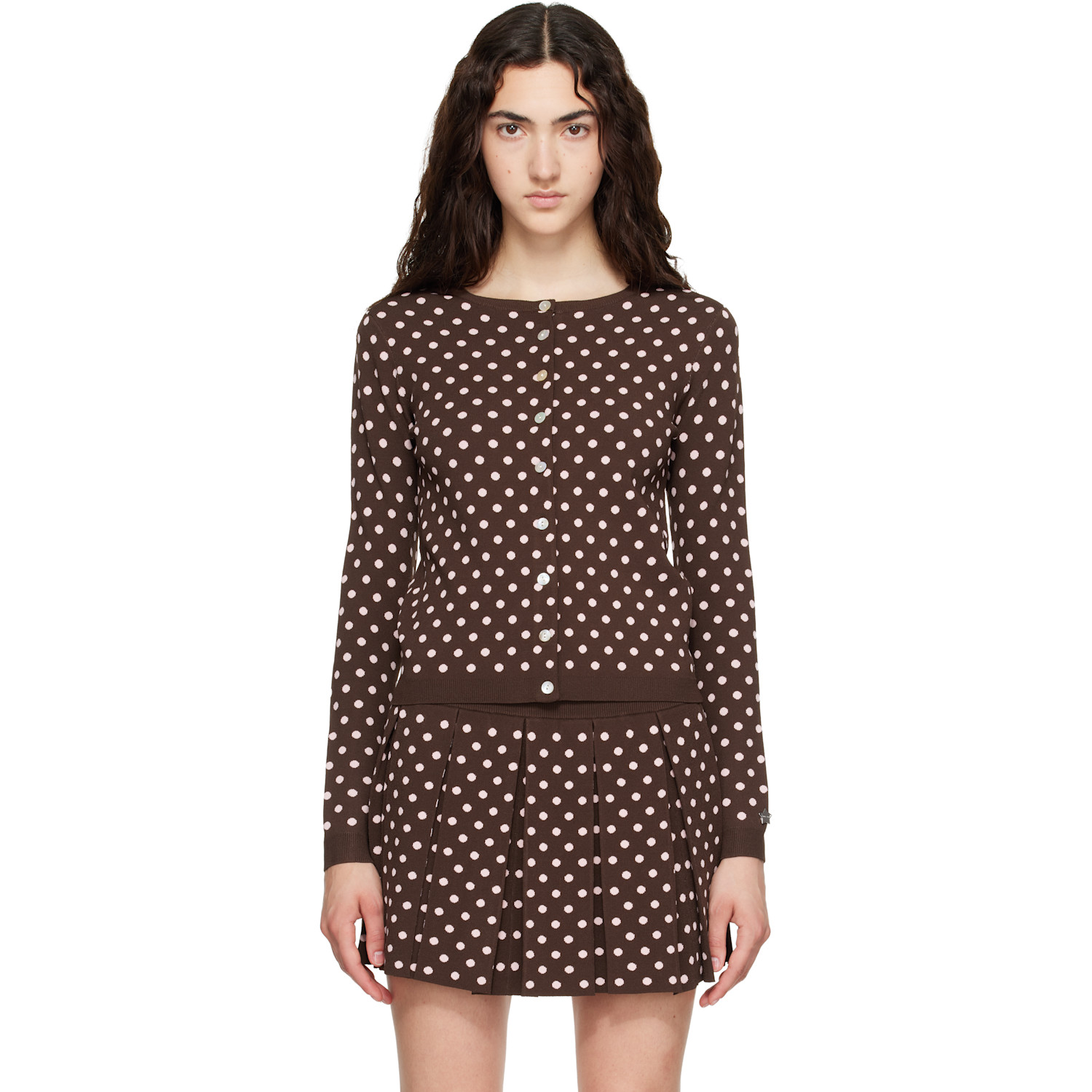 Sandy Liang Brown Fable Cardigan