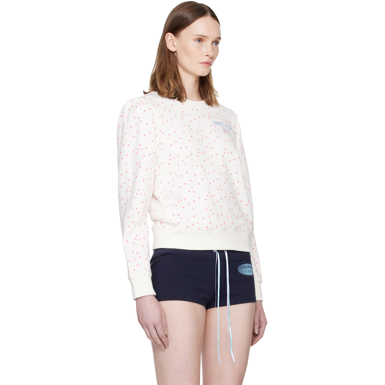  Sandy Liang White Polka Sweatshirt 