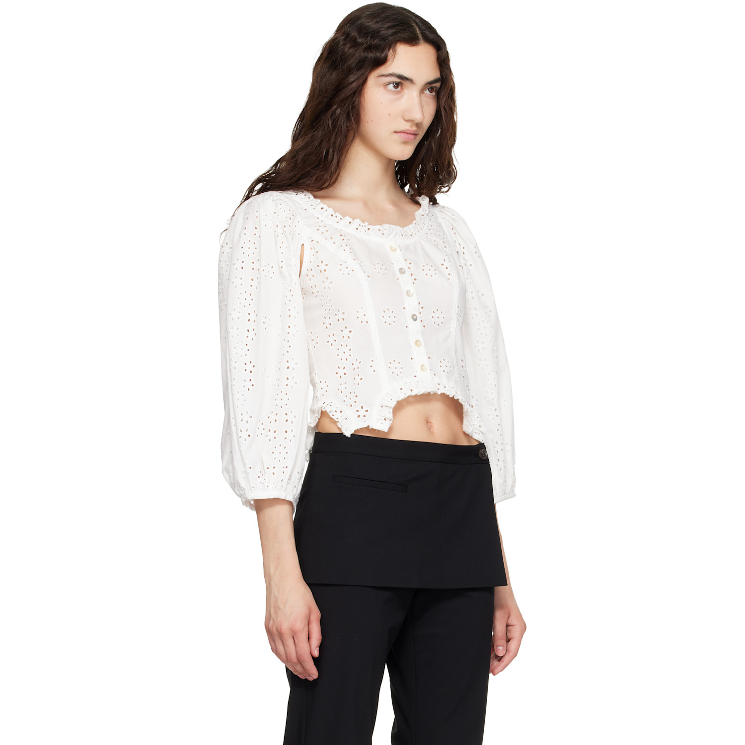  Sandy Liang White Palisade Blouse 