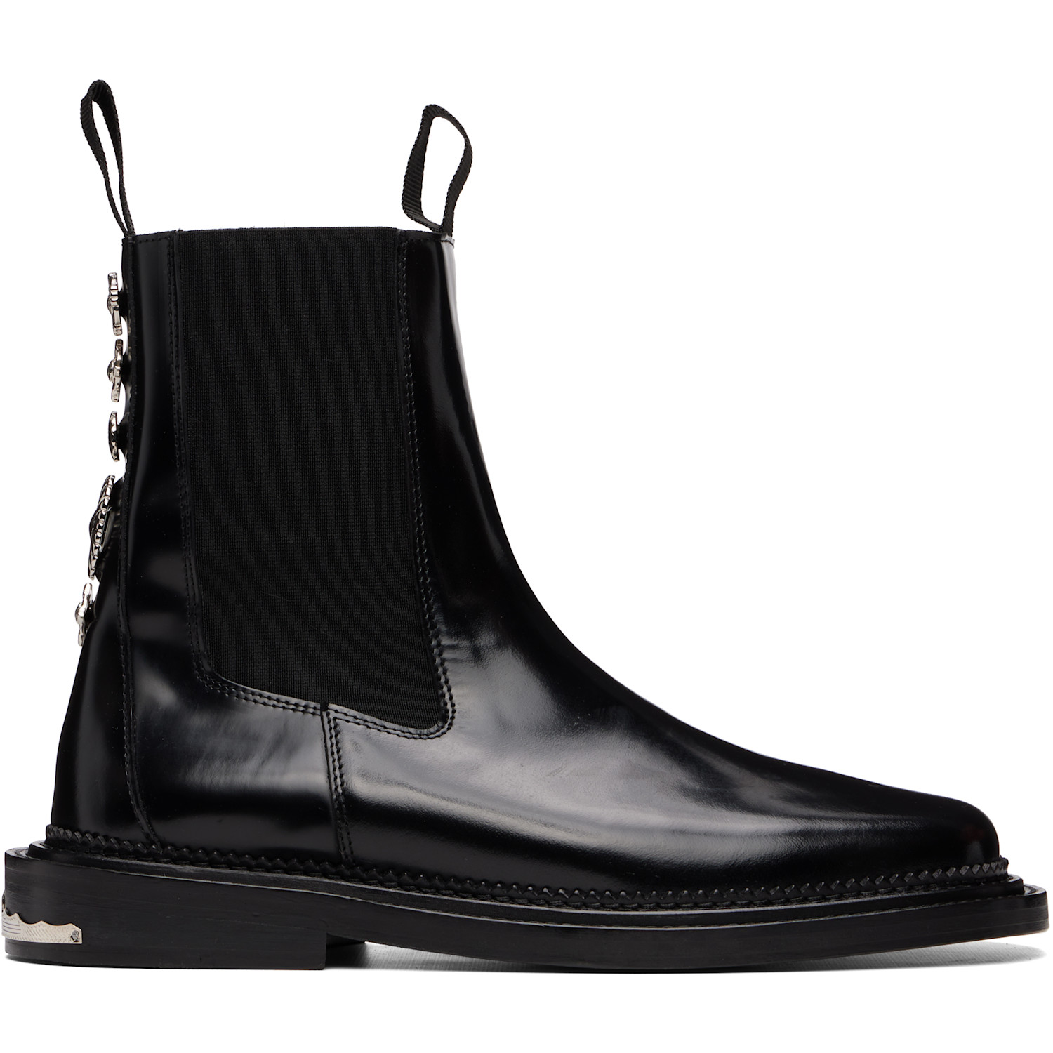 Toga Virilis Black Leather Chelsea Boots