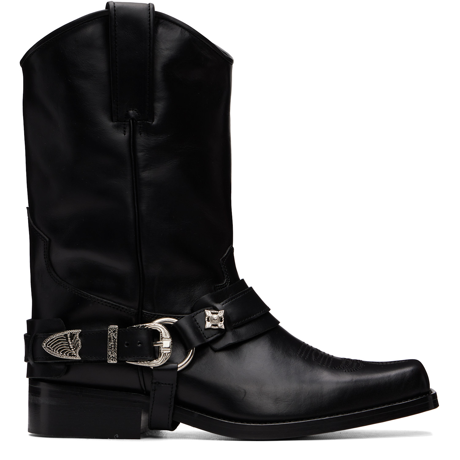 Toga Virilis Black Hard Leather Boots