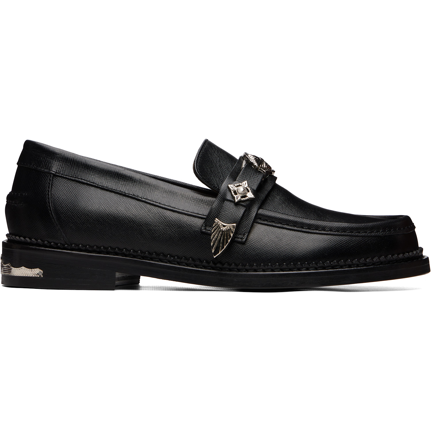 Toga Virilis SSENSE Exclusive Black Saffiano Classic Loafers