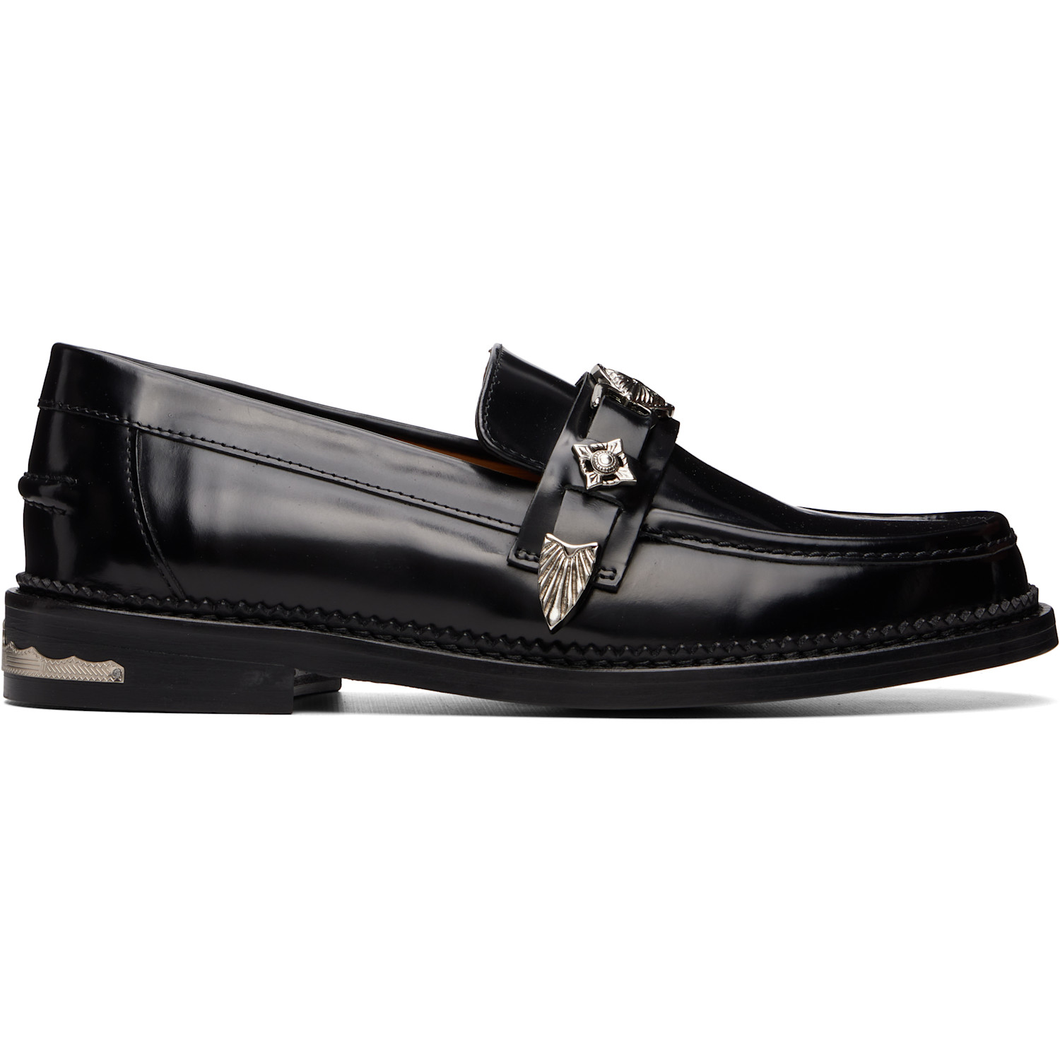 Toga Virilis Black Metal Loafers