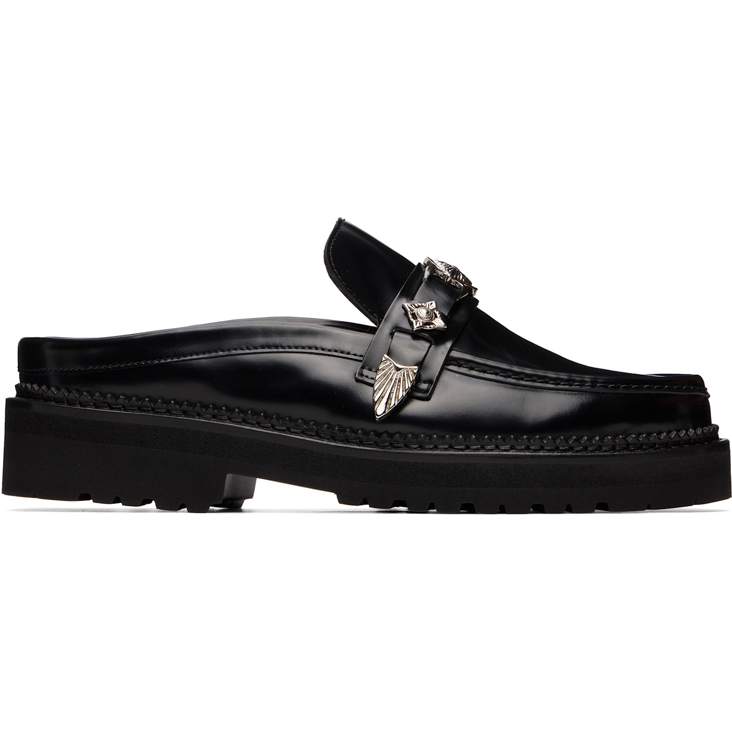Toga Virilis Black Polido Slip-on Loafers