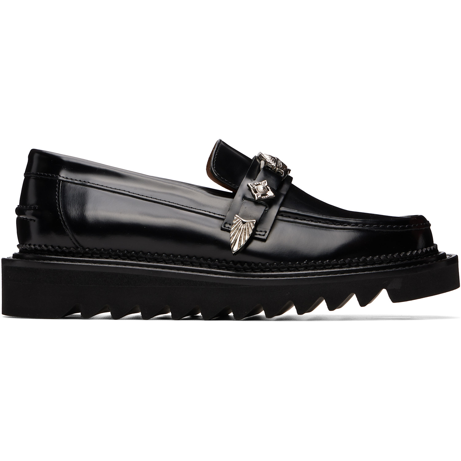 Toga Virilis Black Leather Loafers