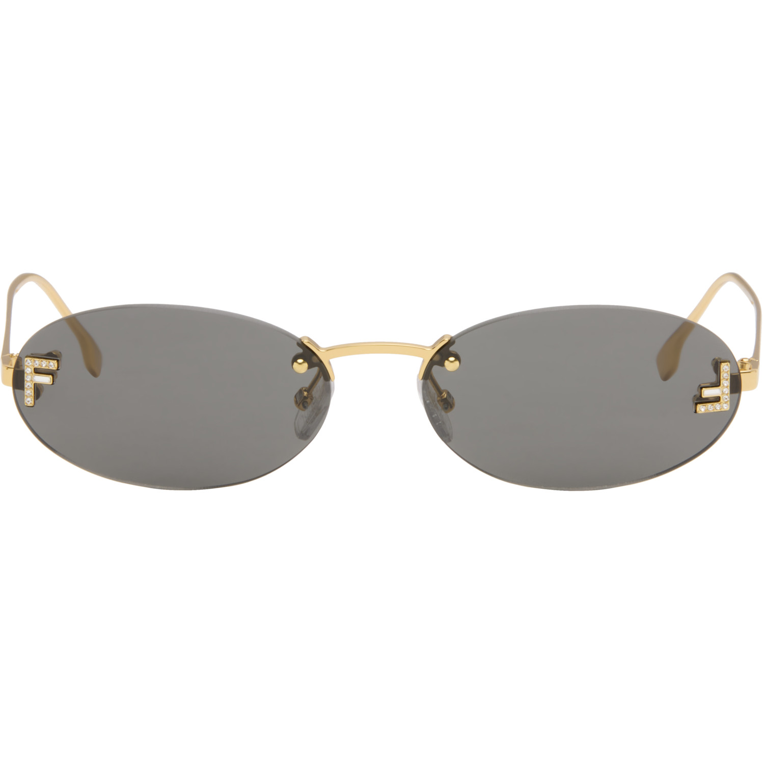 Fendi Gold 'Fendi First' Crystal Sunglasses