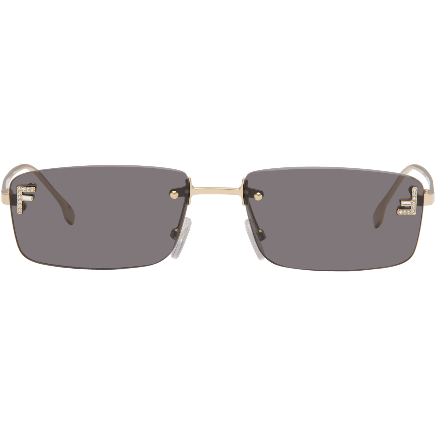 Fendi Gold 'Fendi First' Crystal Sunglasses