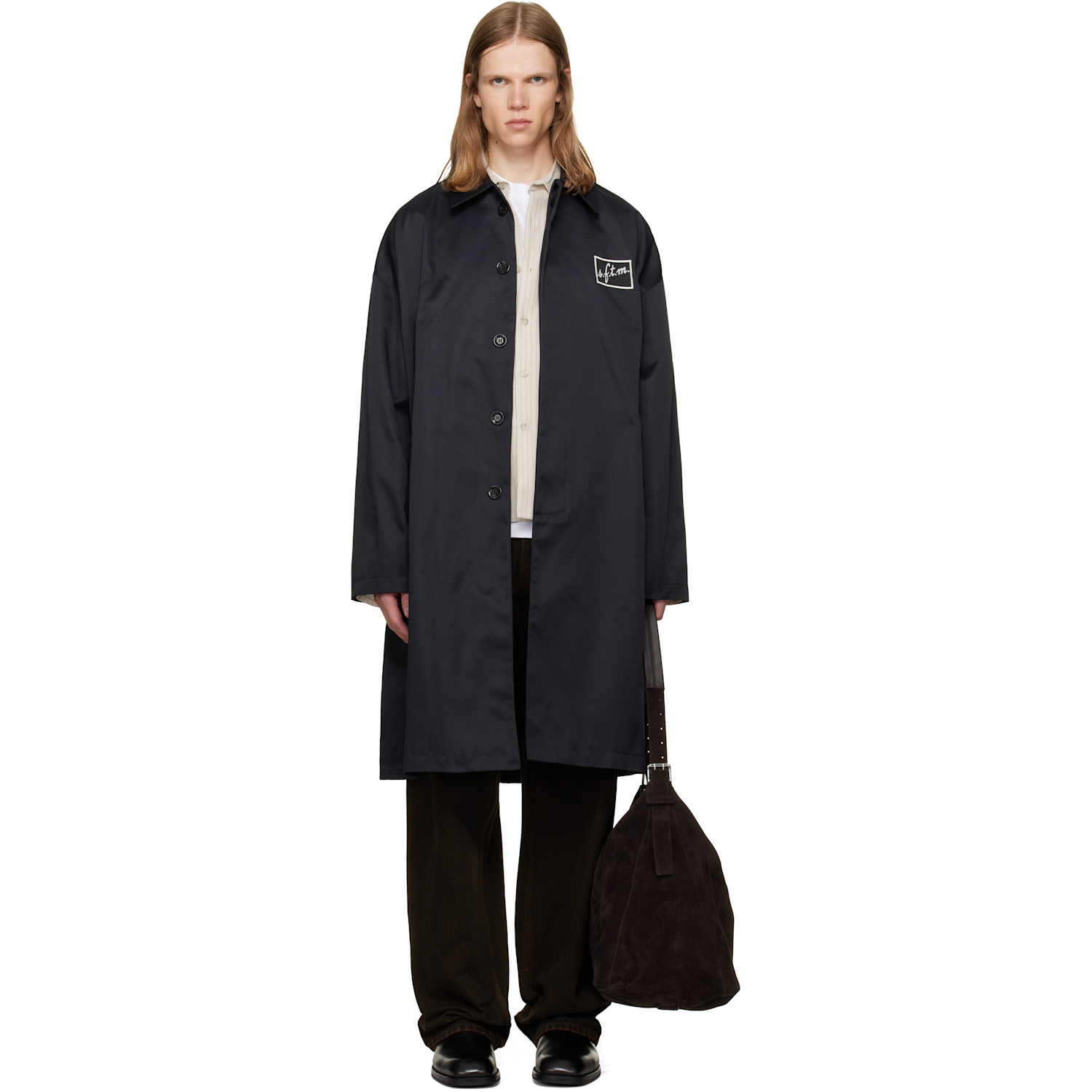 Song for the Mute Black Heavy Memory Satin Coach Coat