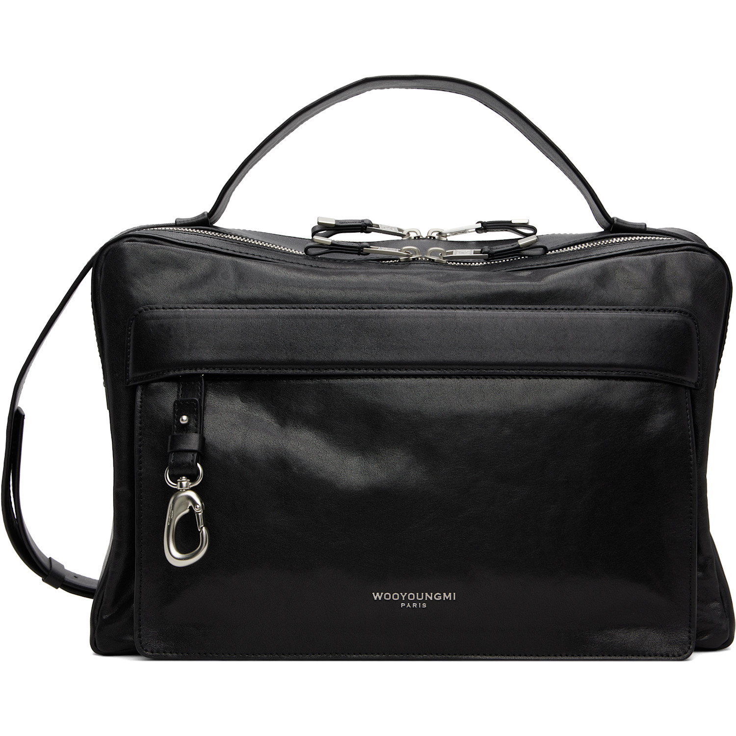 WOOYOUNGMI Black Leather Crossbody Bag