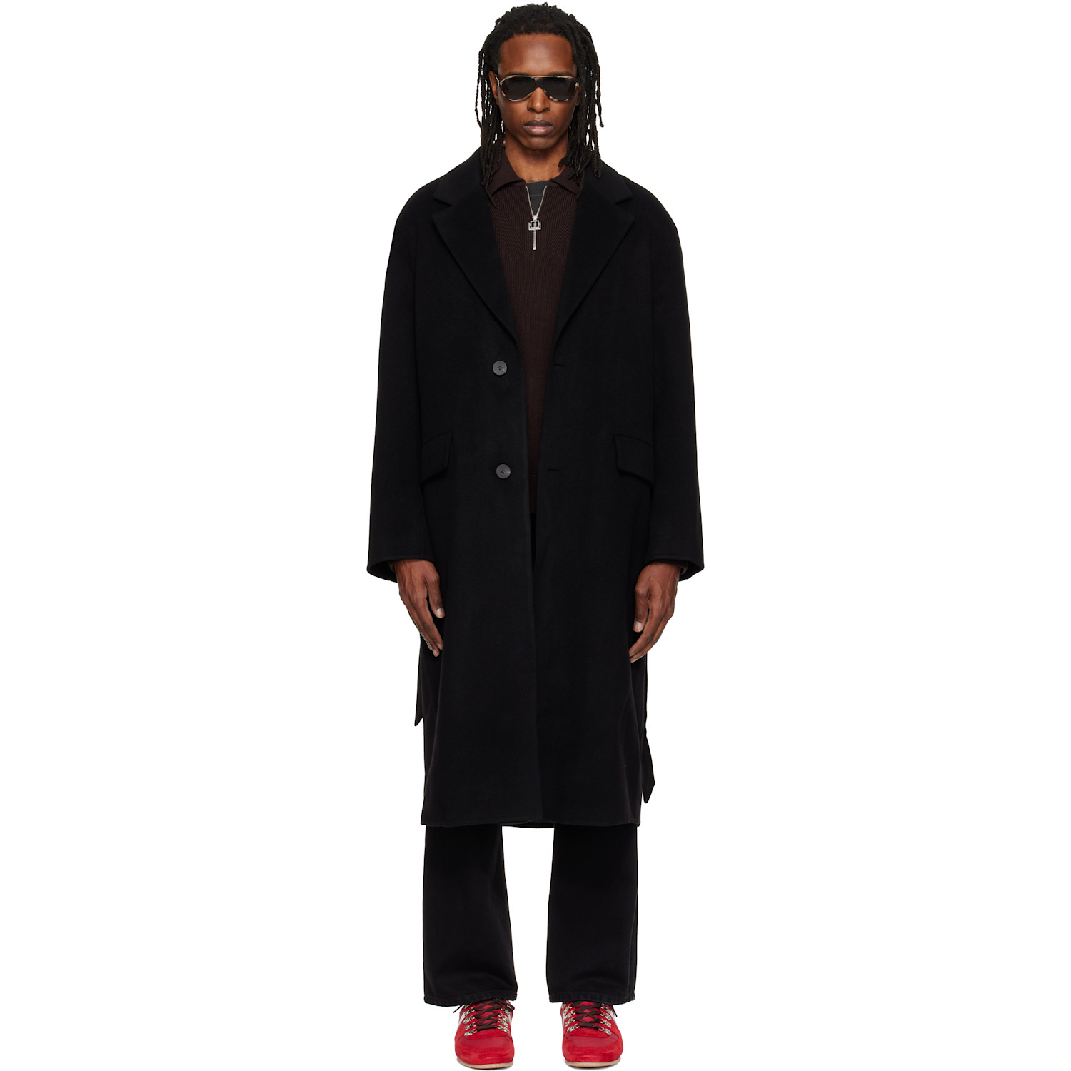 WOOYOUNGMI Black Wool Cashmere Coat