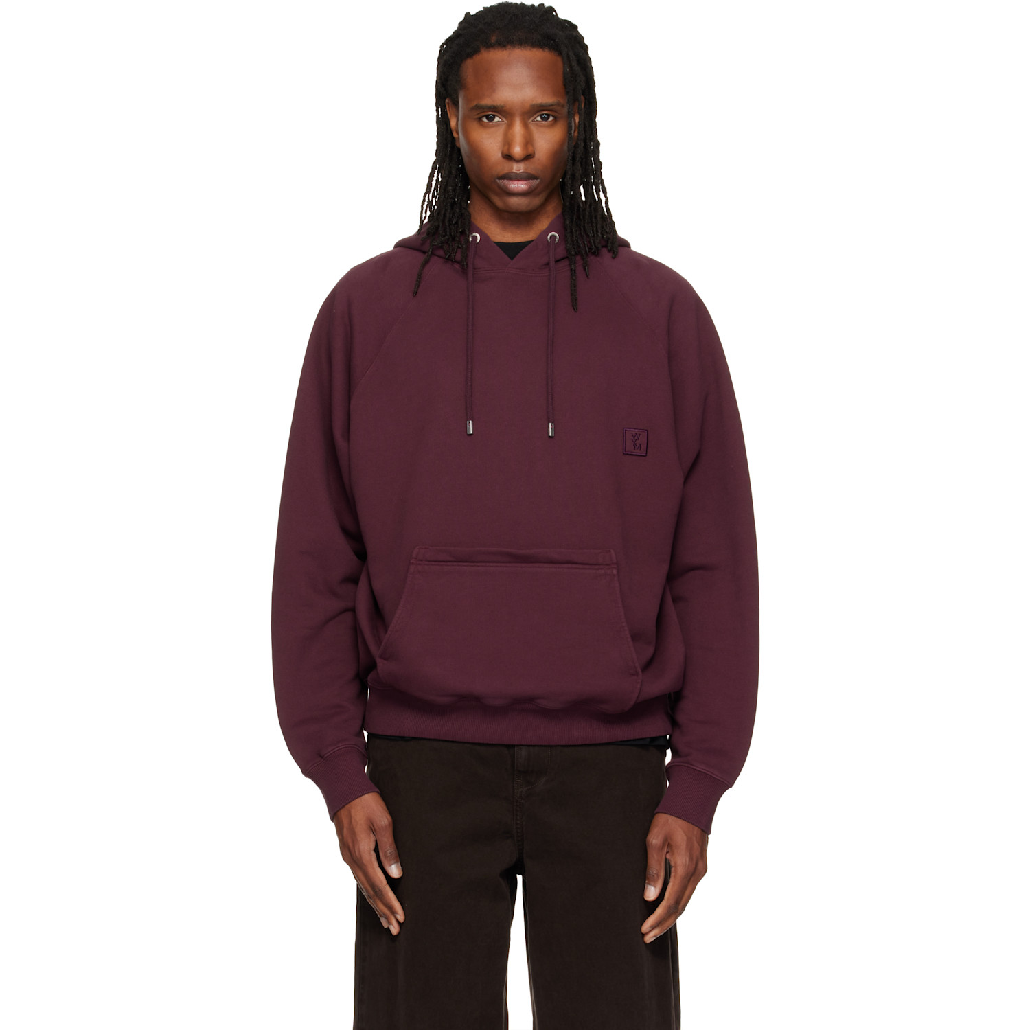 WOOYOUNGMI Burgundy Logo Hoodie