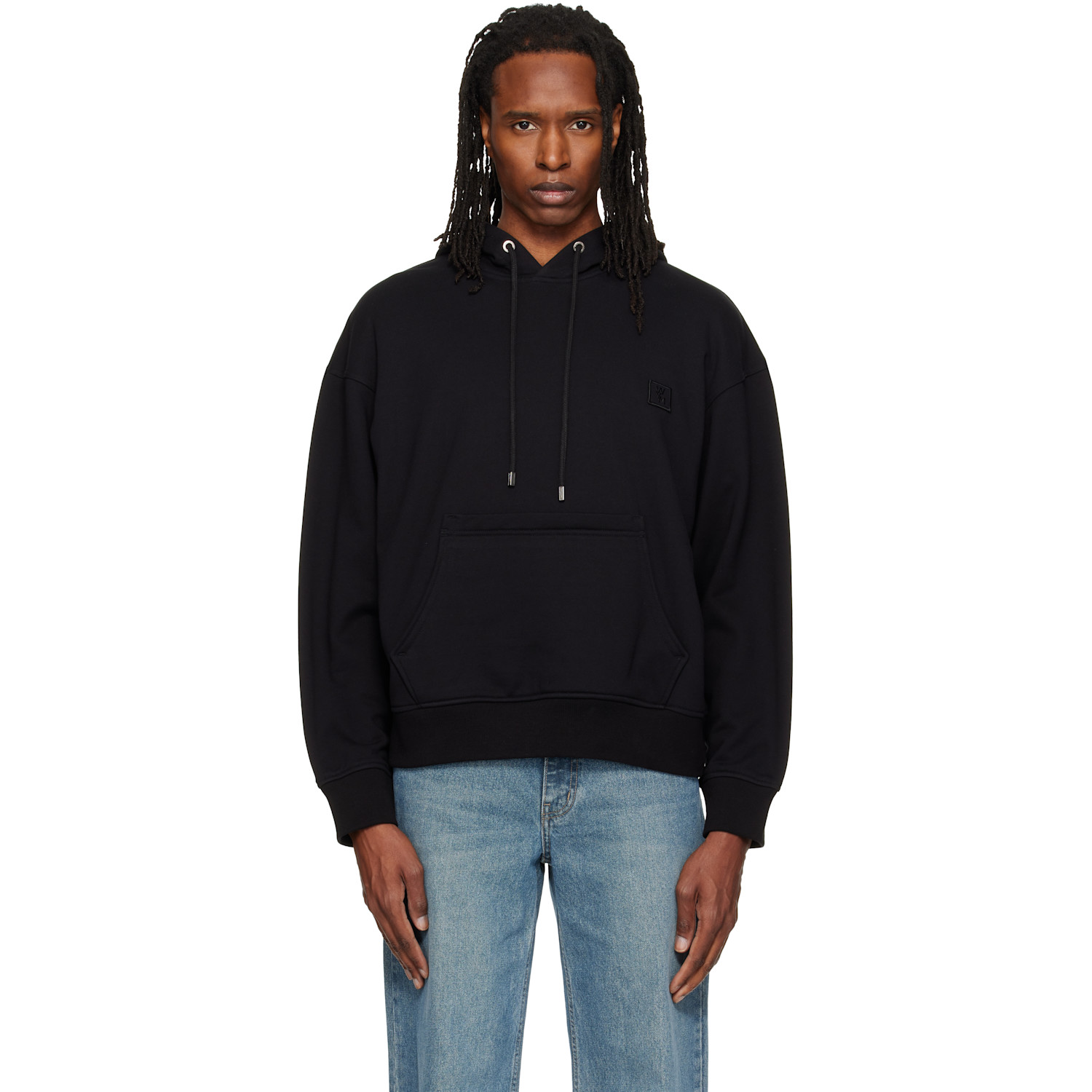 WOOYOUNGMI Black Flower Back Logo Hoodie