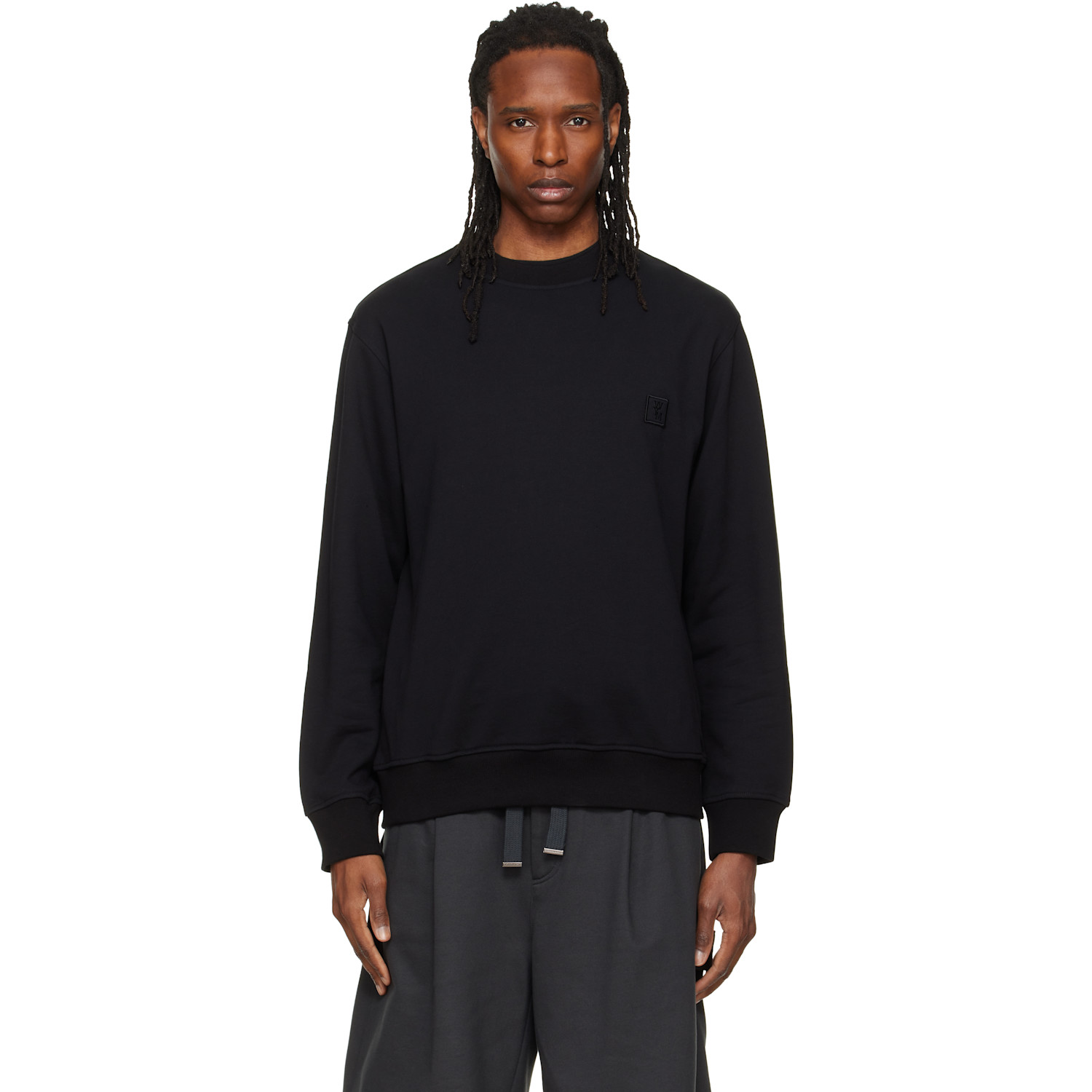WOOYOUNGMI Black Logo Patch Sweatshirt