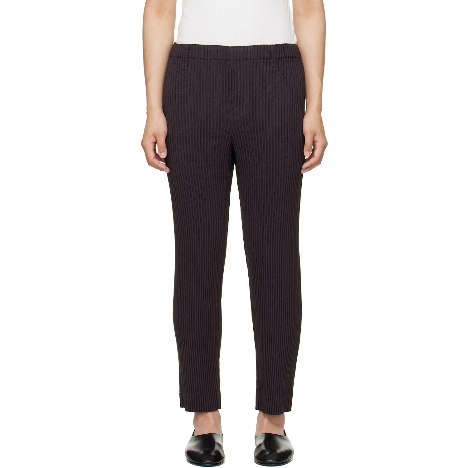 HOMME PLISSÉ ISSEY MIYAKE Brown Linen Like Trousers
