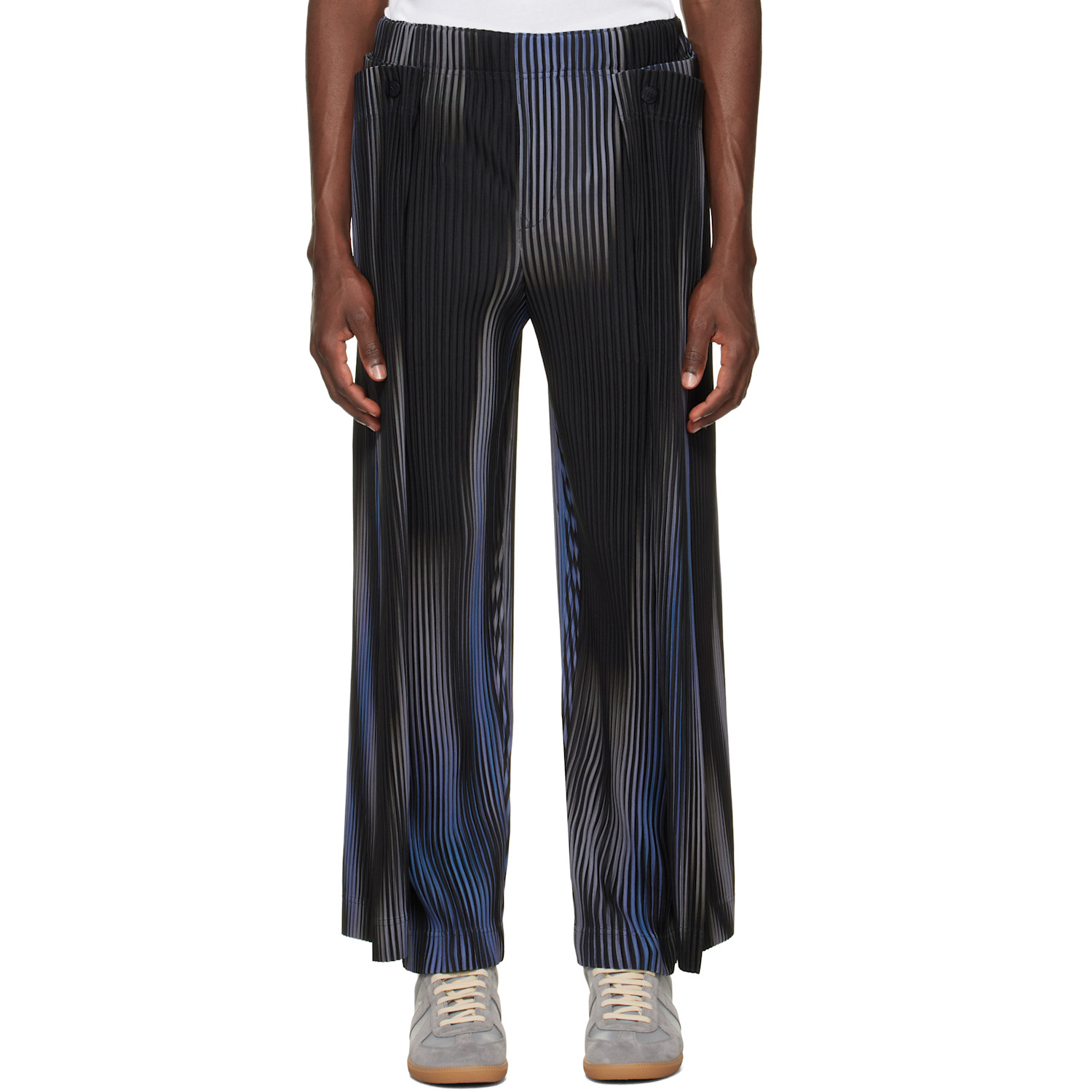 HOMME PLISSÉ ISSEY MIYAKE Blue & Black Blend Of Lights Trousers