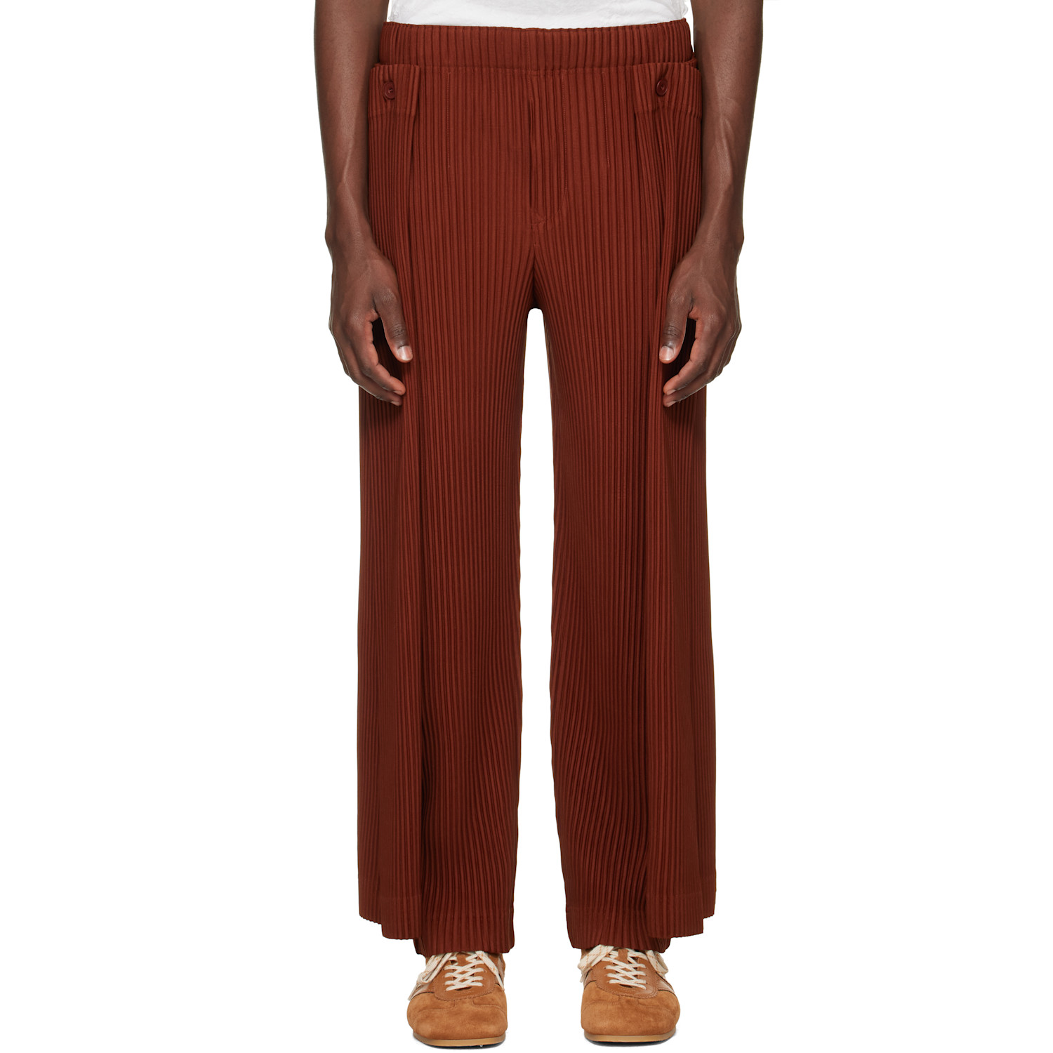 HOMME PLISSÉ ISSEY MIYAKE Brown Motion Blur Trousers