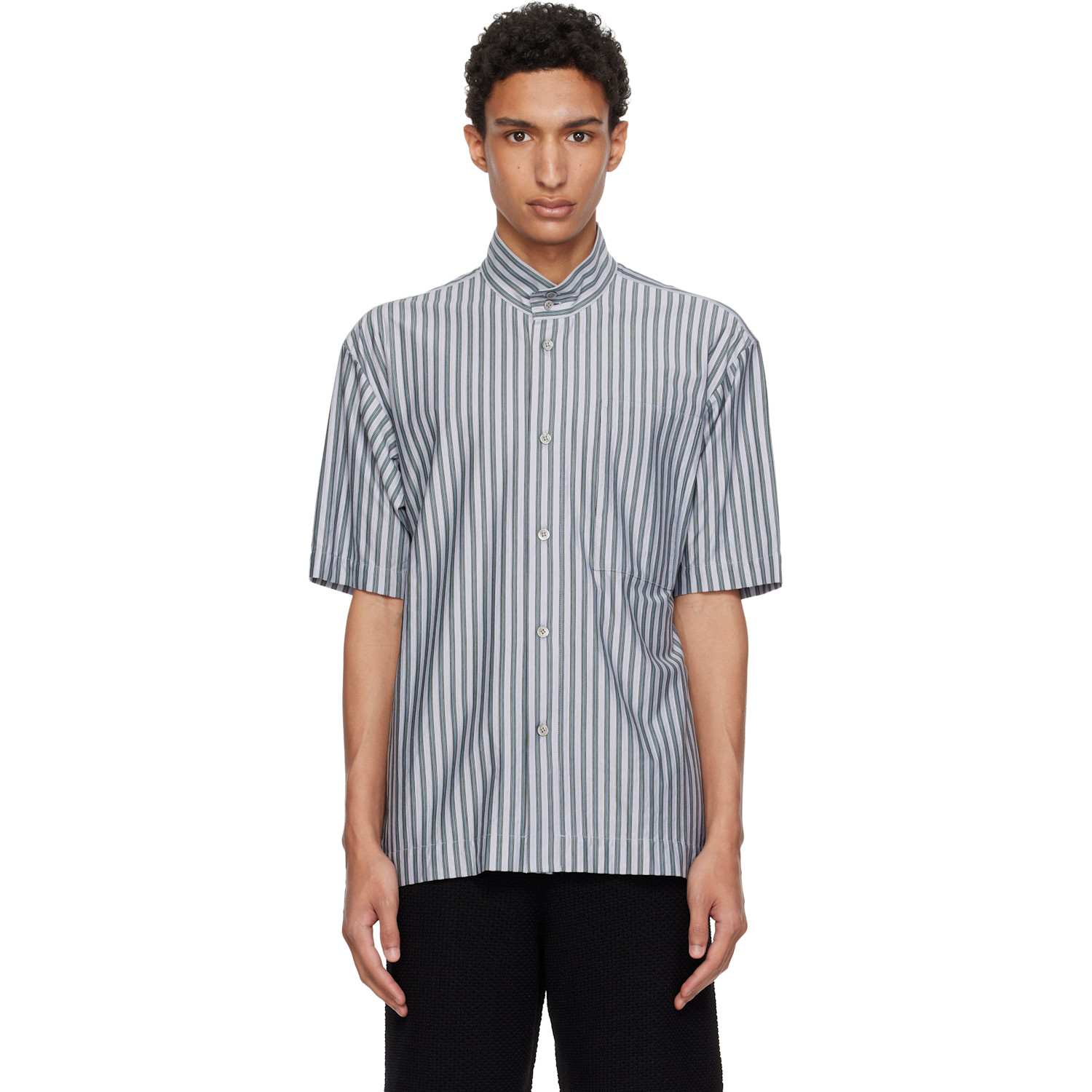 HOMME PLISSÉ ISSEY MIYAKE Blue Stripe Jersey Shirt
