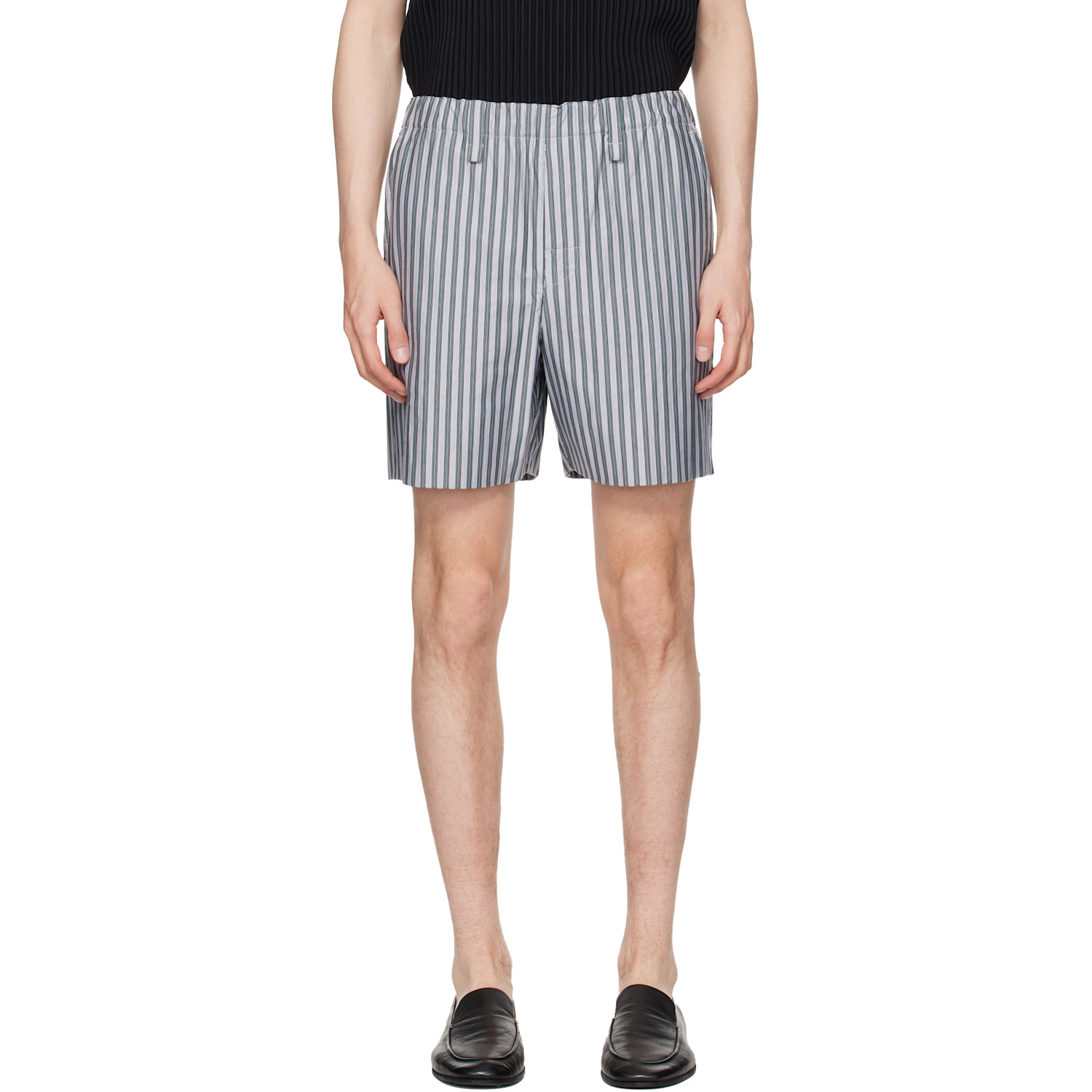 HOMME PLISSÉ ISSEY MIYAKE Blue Stripe Jersey Shorts