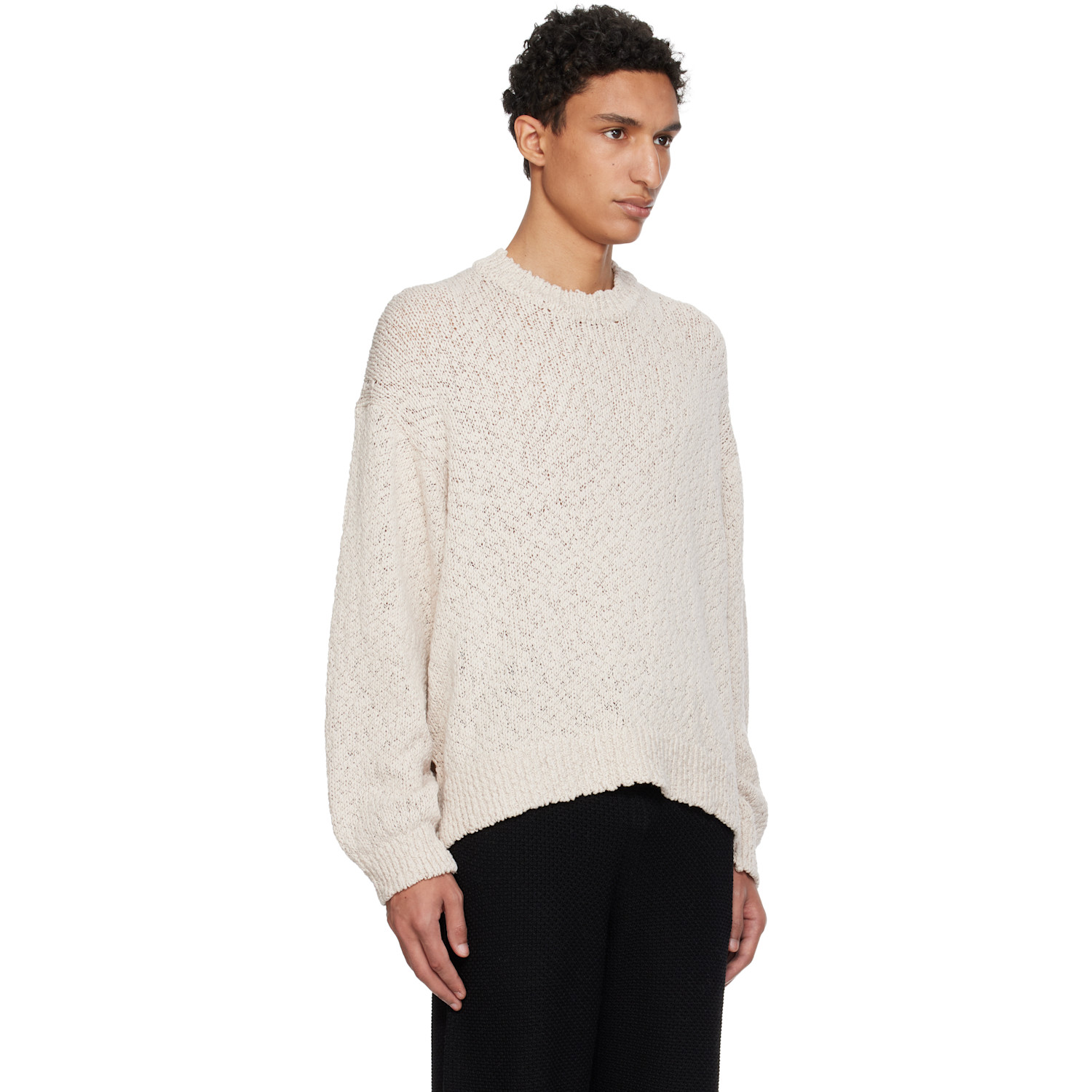  Homme Plissé Issey Miyake Beige Risotto Knit Sweater 