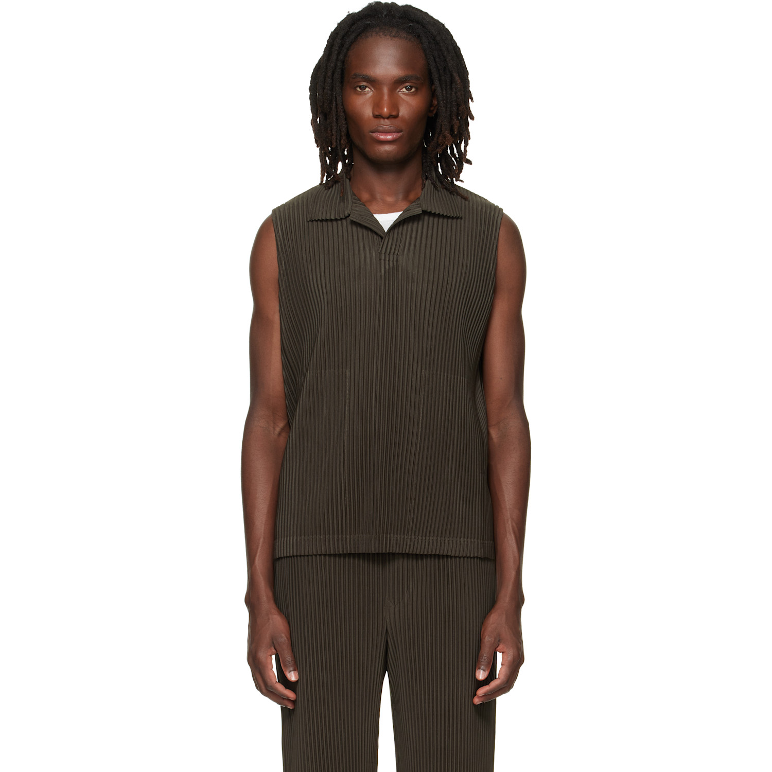HOMME PLISSÉ ISSEY MIYAKE Brown Monthly Colors July Polo