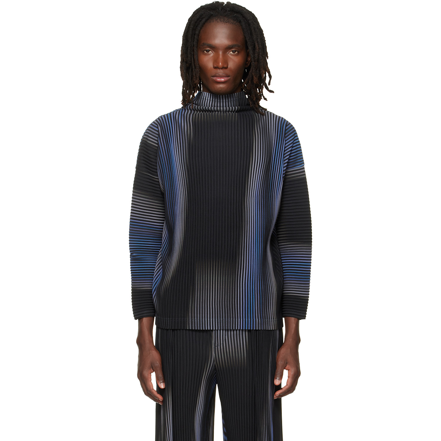 HOMME PLISSÉ ISSEY MIYAKE Blue & Black Blend Of Lights T-shirt