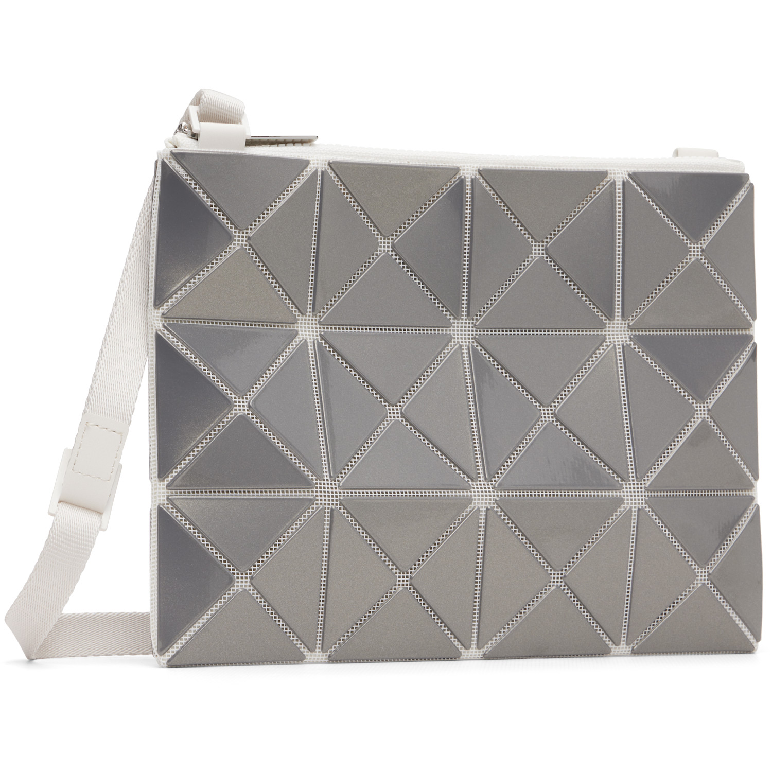  Bao Bao Issey Miyake Gray Lucent Metallic Messenger Bag 