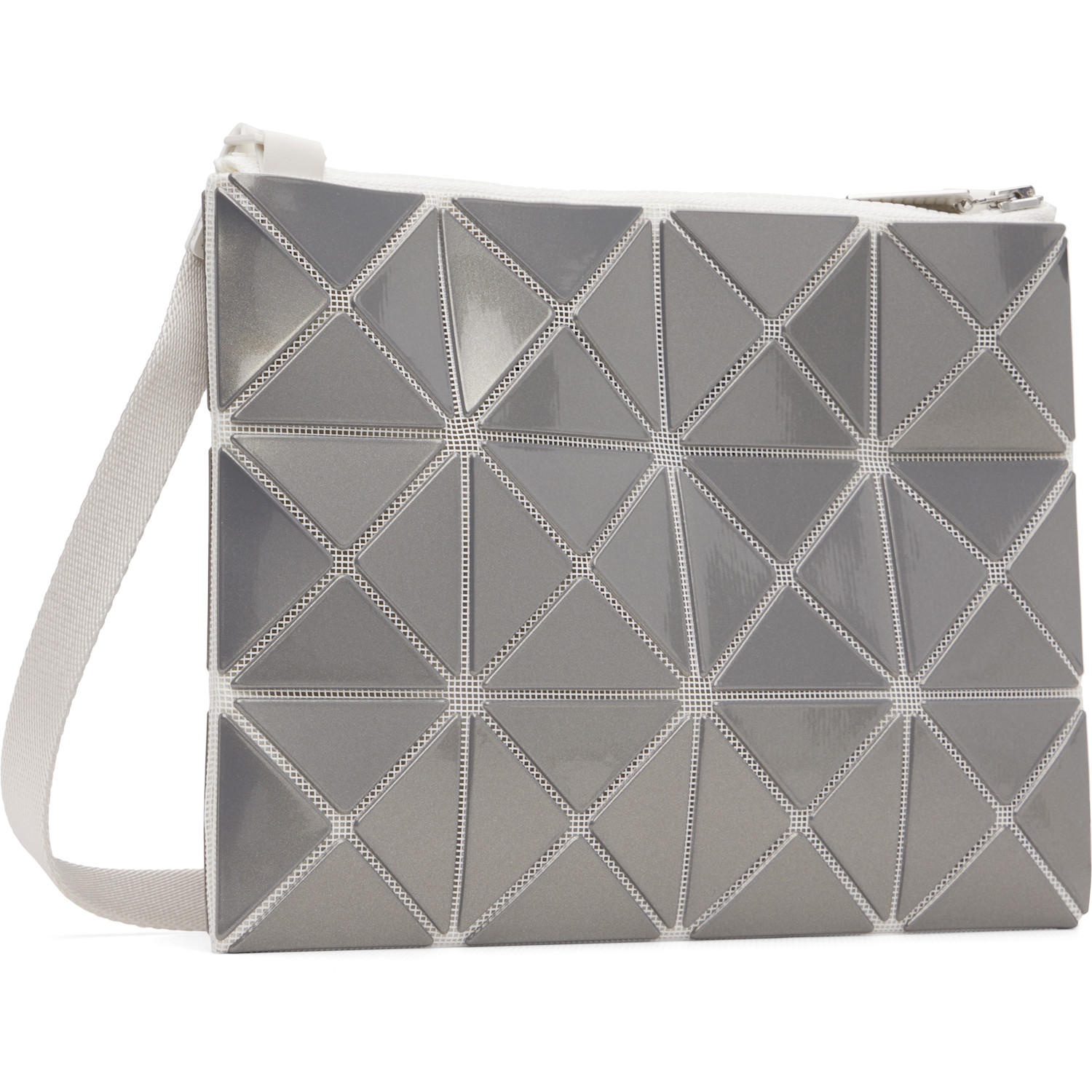  Bao Bao Issey Miyake Gray Lucent Metallic Messenger Bag 