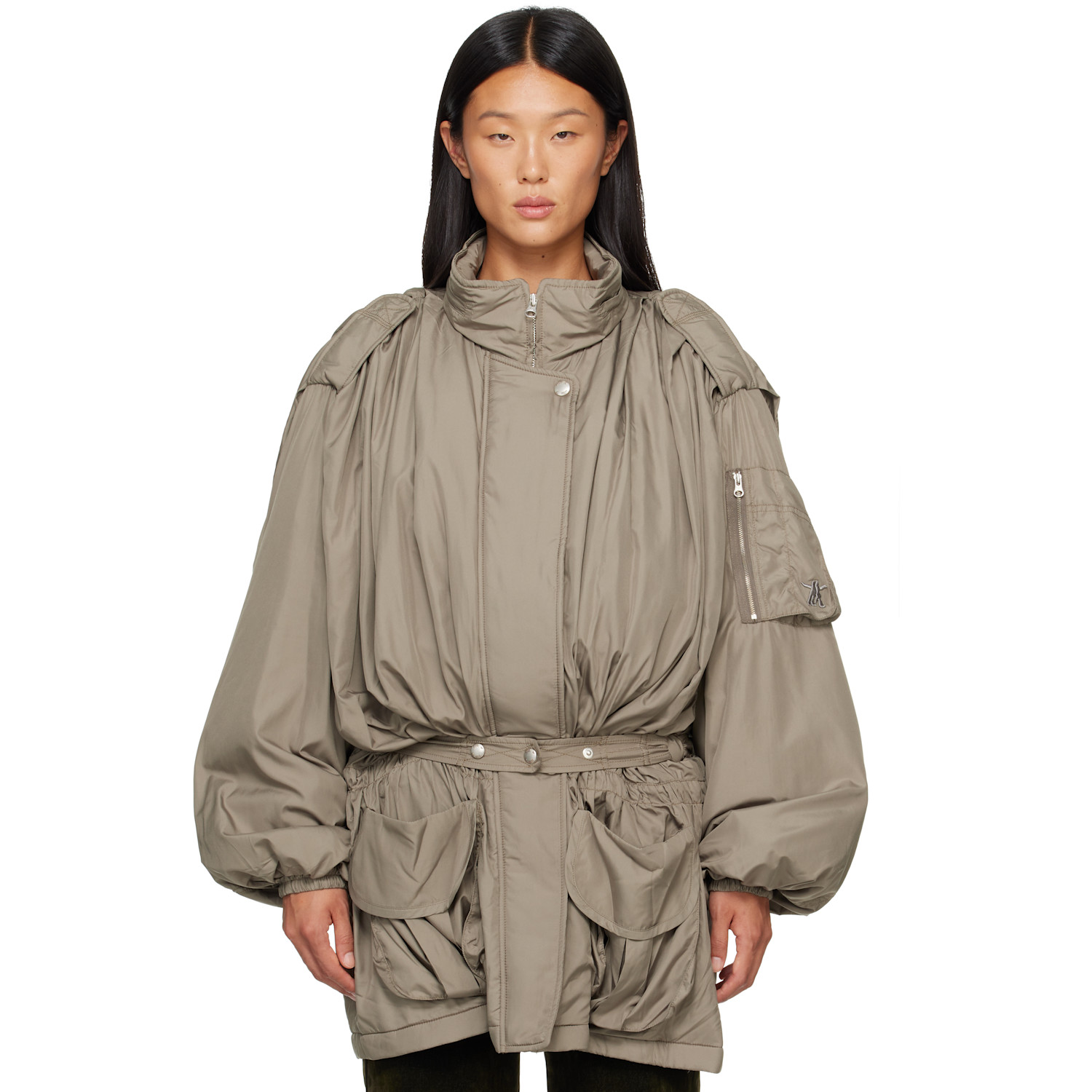 OPEN YY Khaki Belted Cargo Field Jacket
