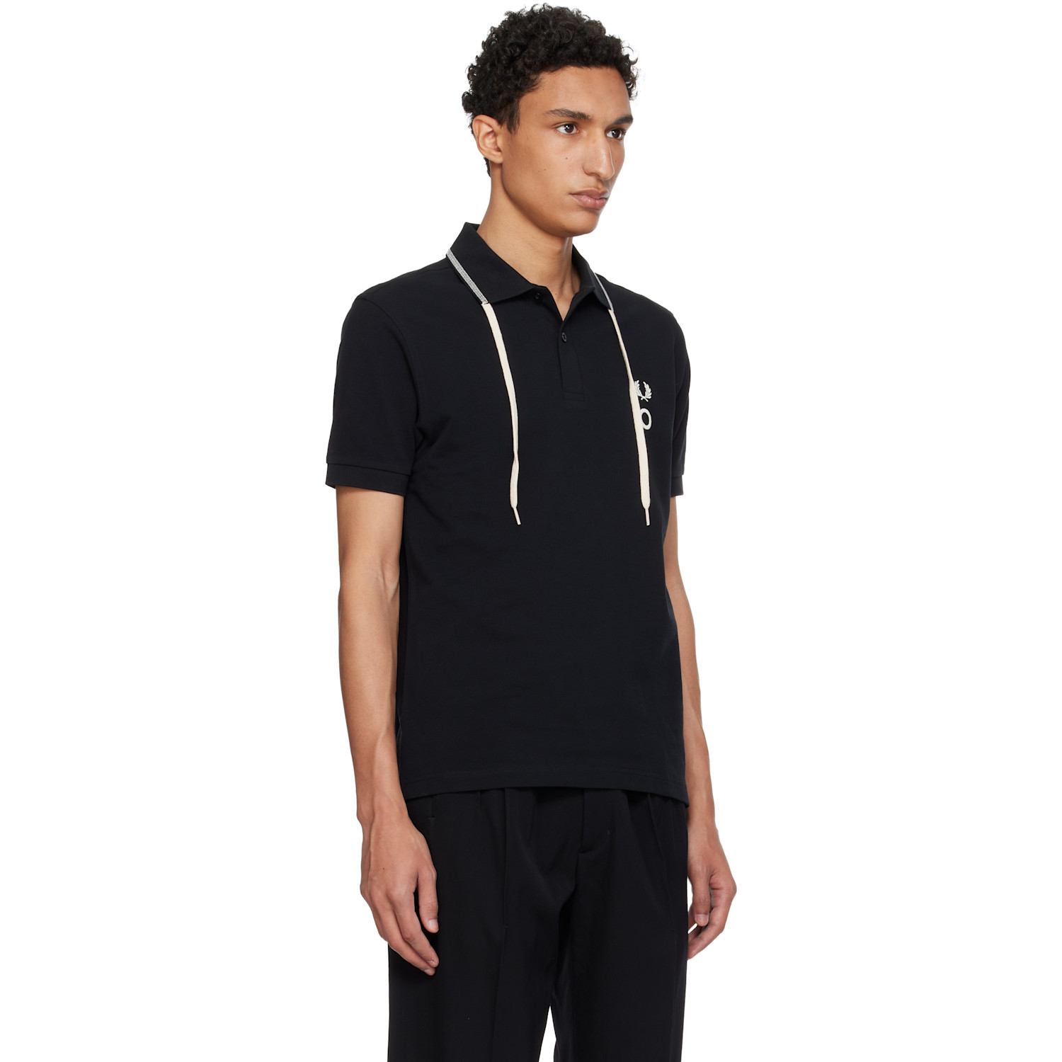  Craig Green Black Fred Perry Edition Drawcord Collar Polo 