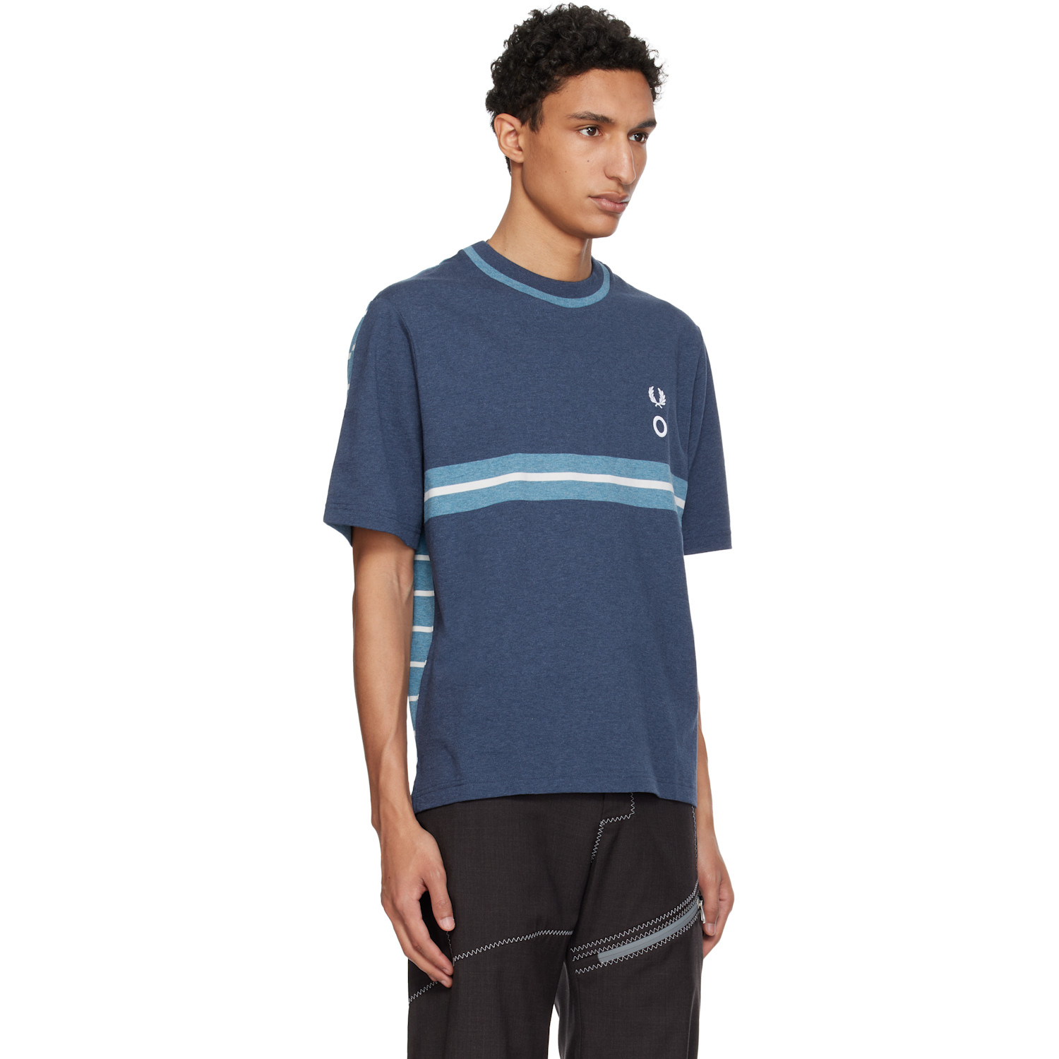  Craig Green Blue Fred Perry Edition 'half And Half' T-shirt 