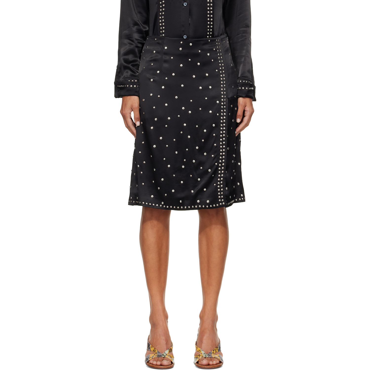 Wales Bonner Black Cosmic Midi Skirt
