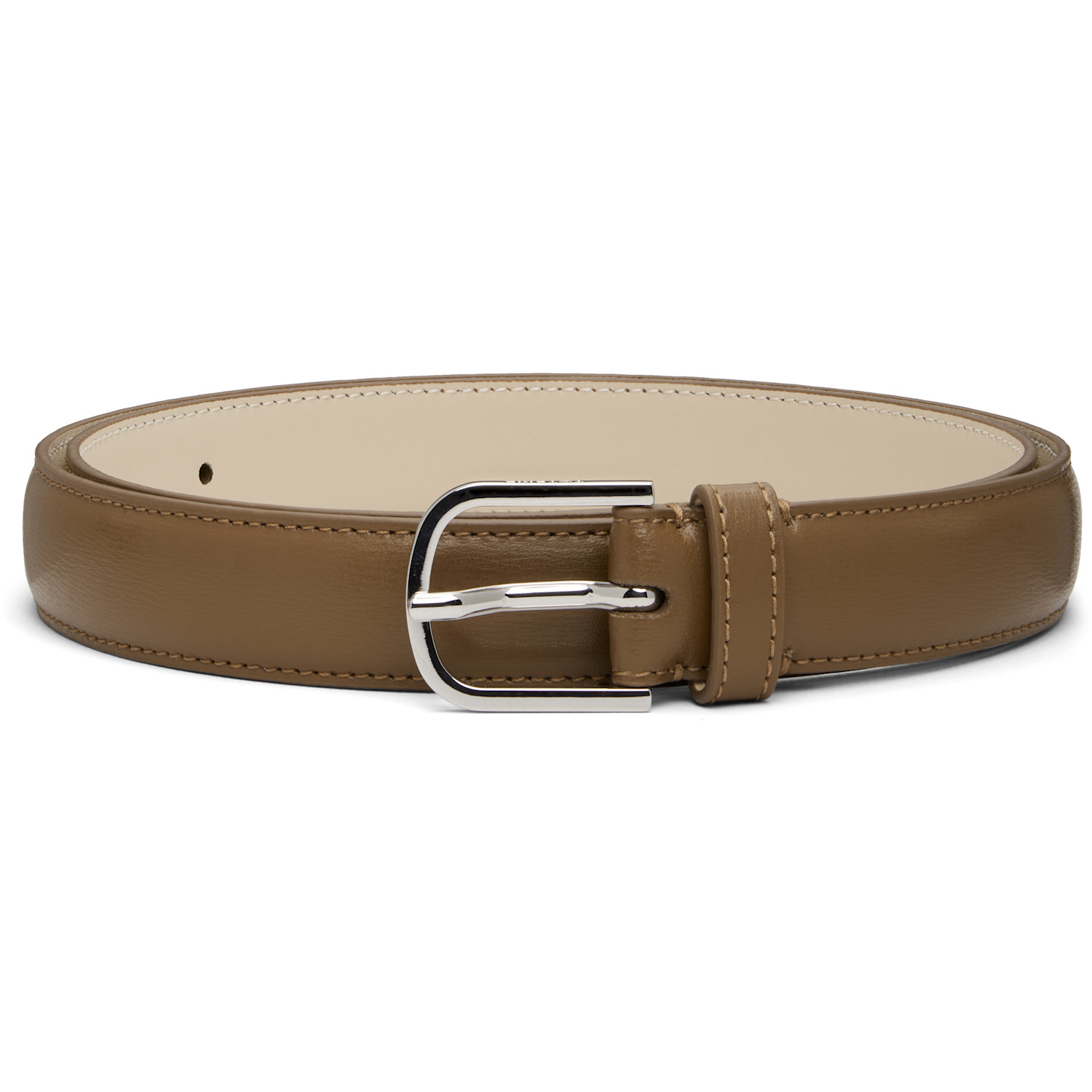 TOTEME Taupe Slim Leather Belt