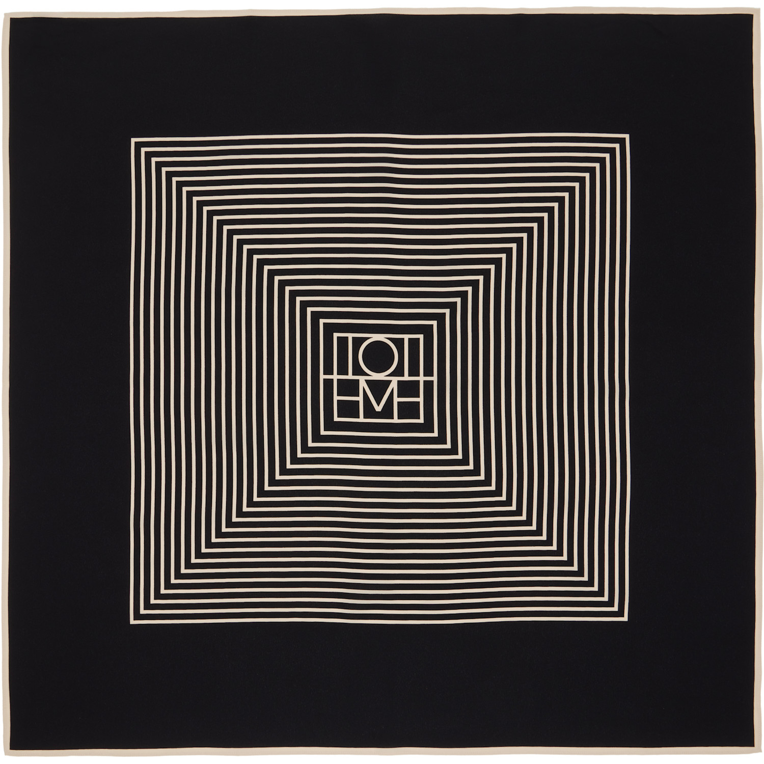 TOTEME Black Centered Monogram Silk Scarf