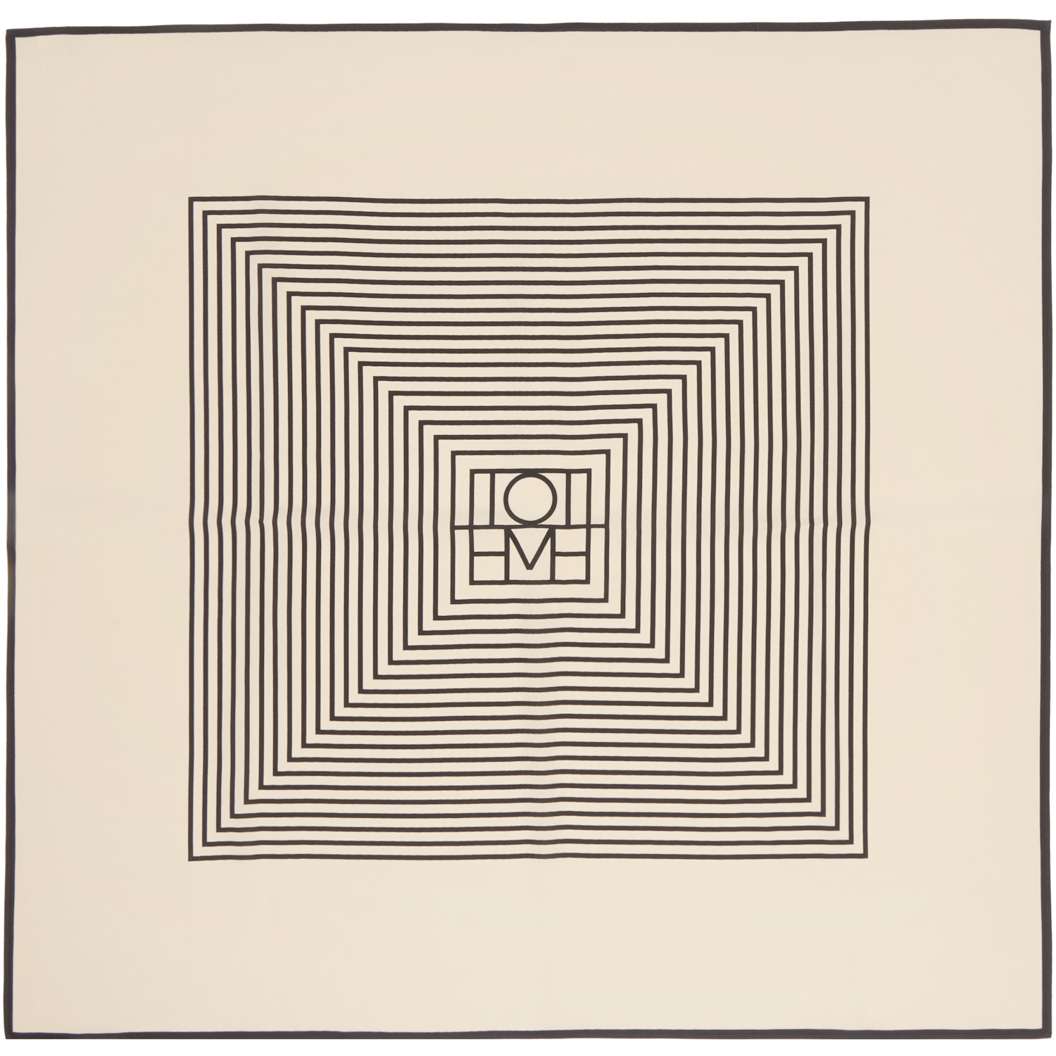 TOTEME Beige Centered Monogram Silk Scarf