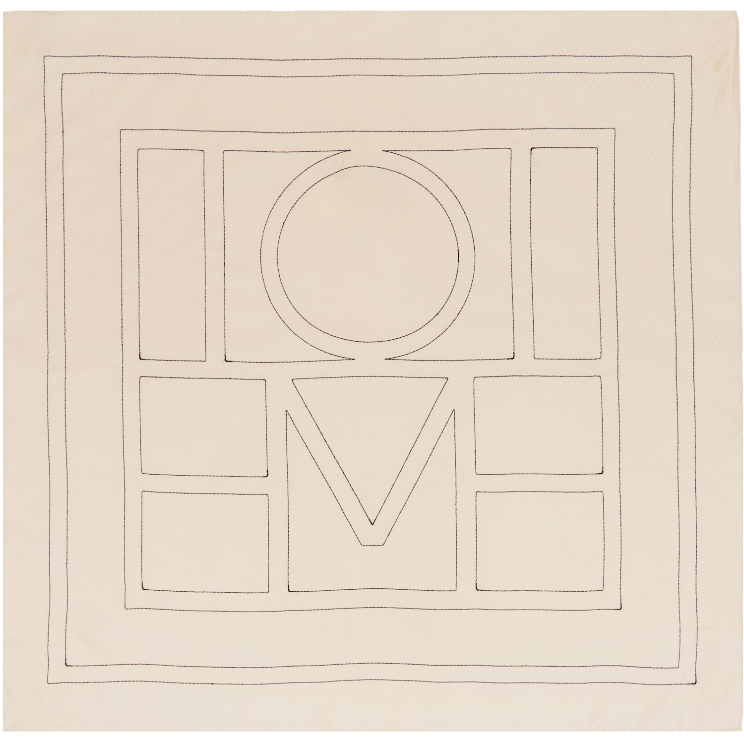 TOTEME Off-White Embroidered Monogram Silk Scarf
