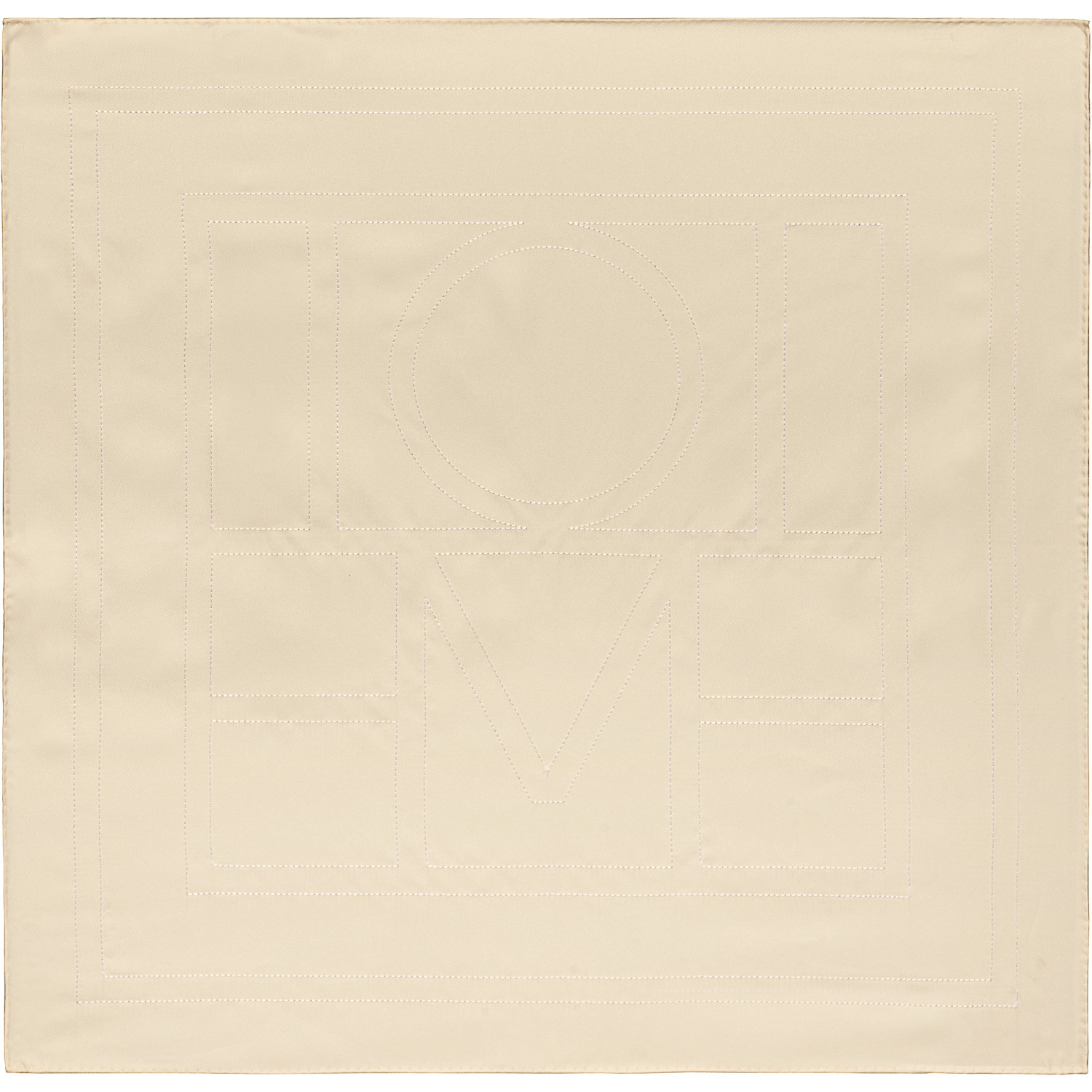 TOTEME Off-White Embroidered Monogram Silk Scarf