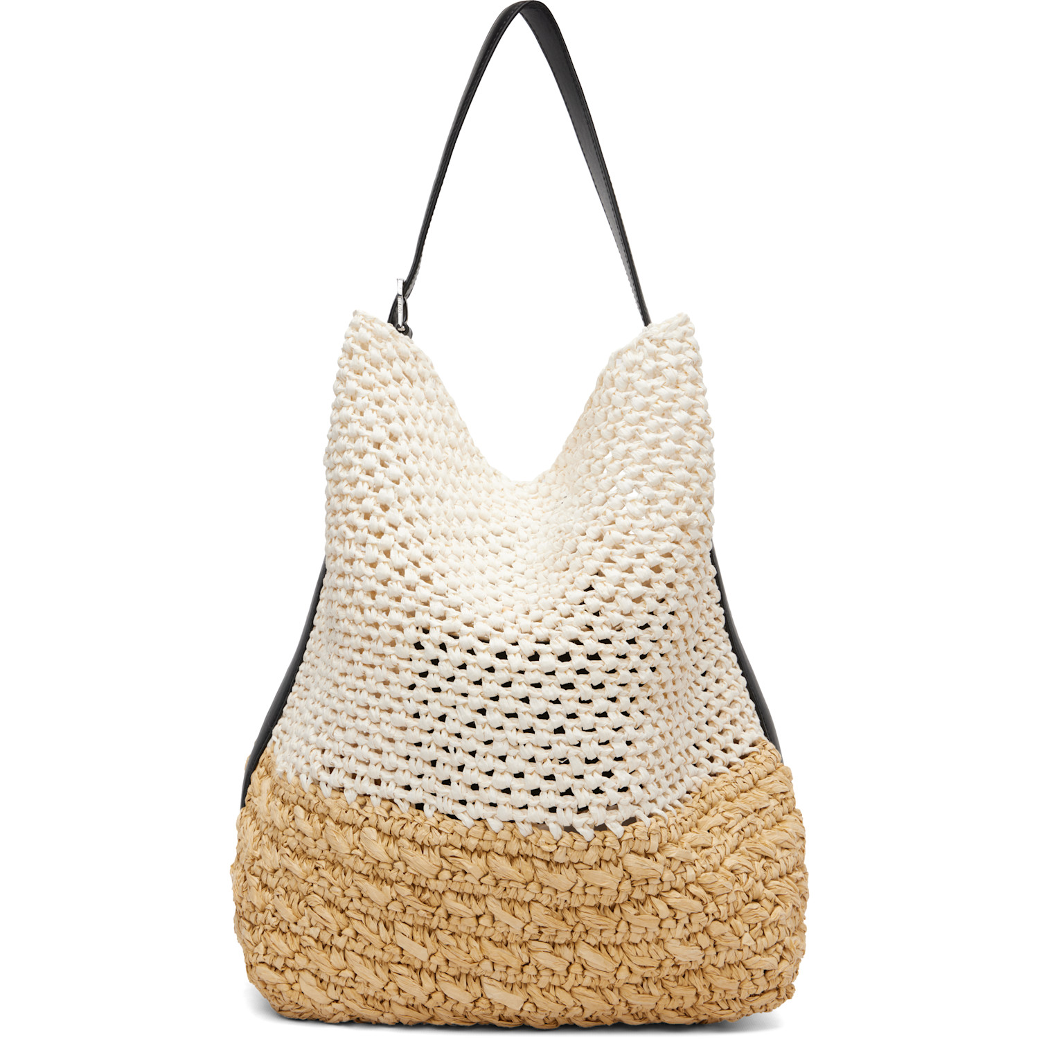 TOTEME Beige & Off-White Belted Paper Raffia Tote