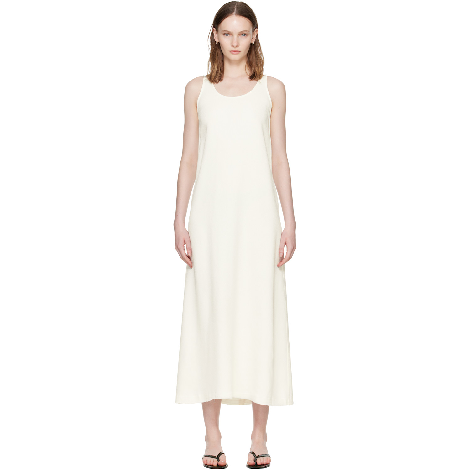 TOTEME Off-White Scoop-Neck Sablé Maxi Dress