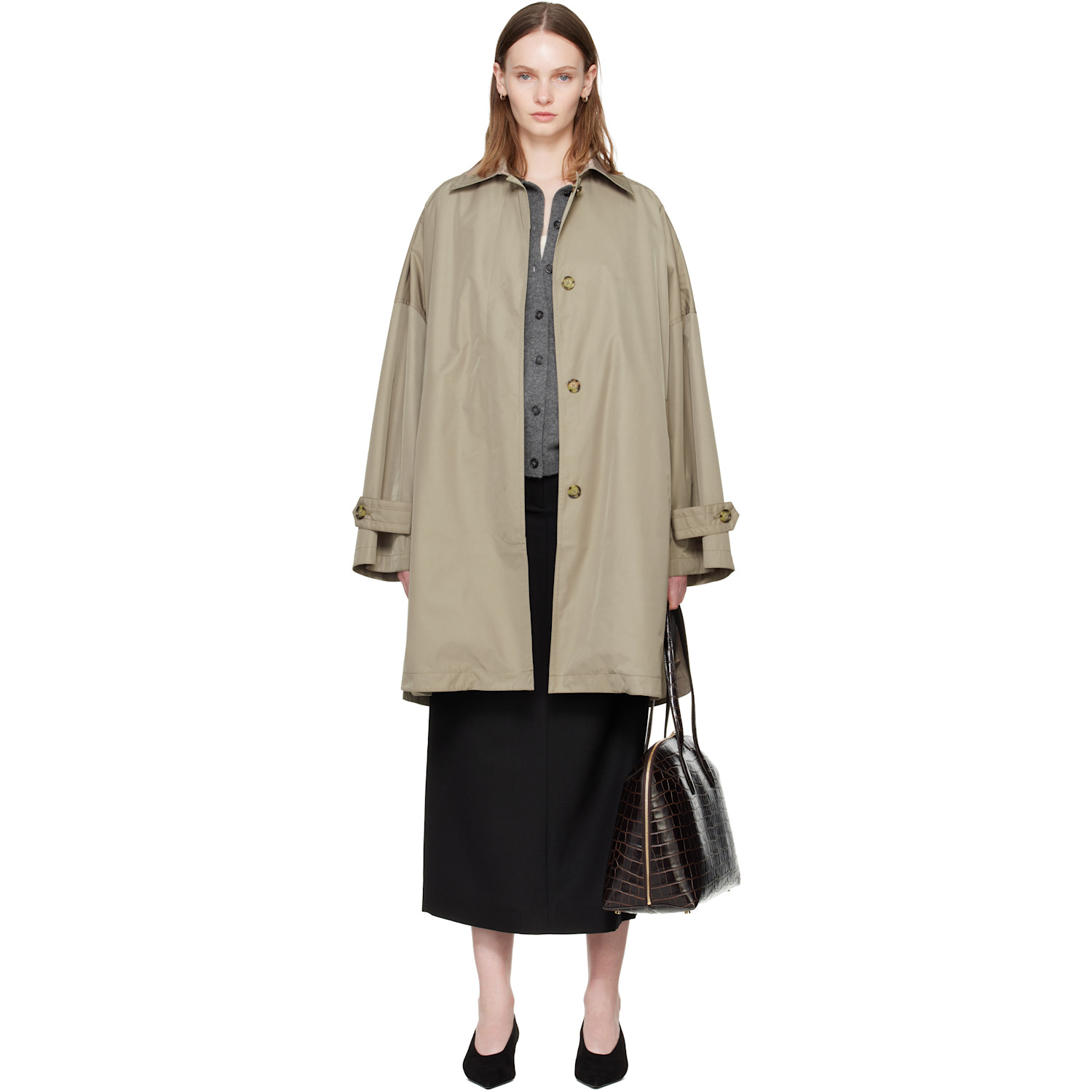 TOTEME Taupe Car Trench Coat