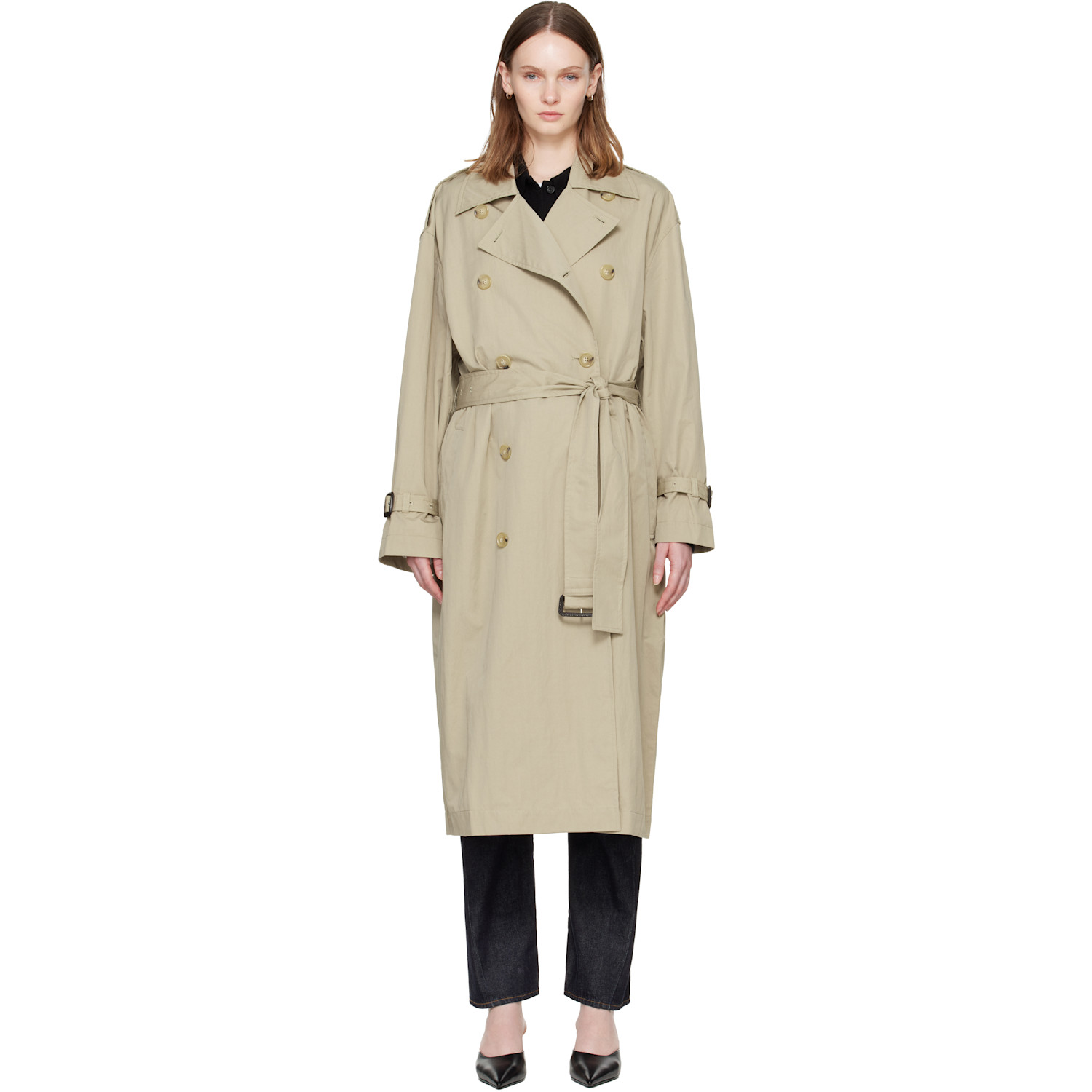 TOTEME Beige Crisp Summer Trench Coat