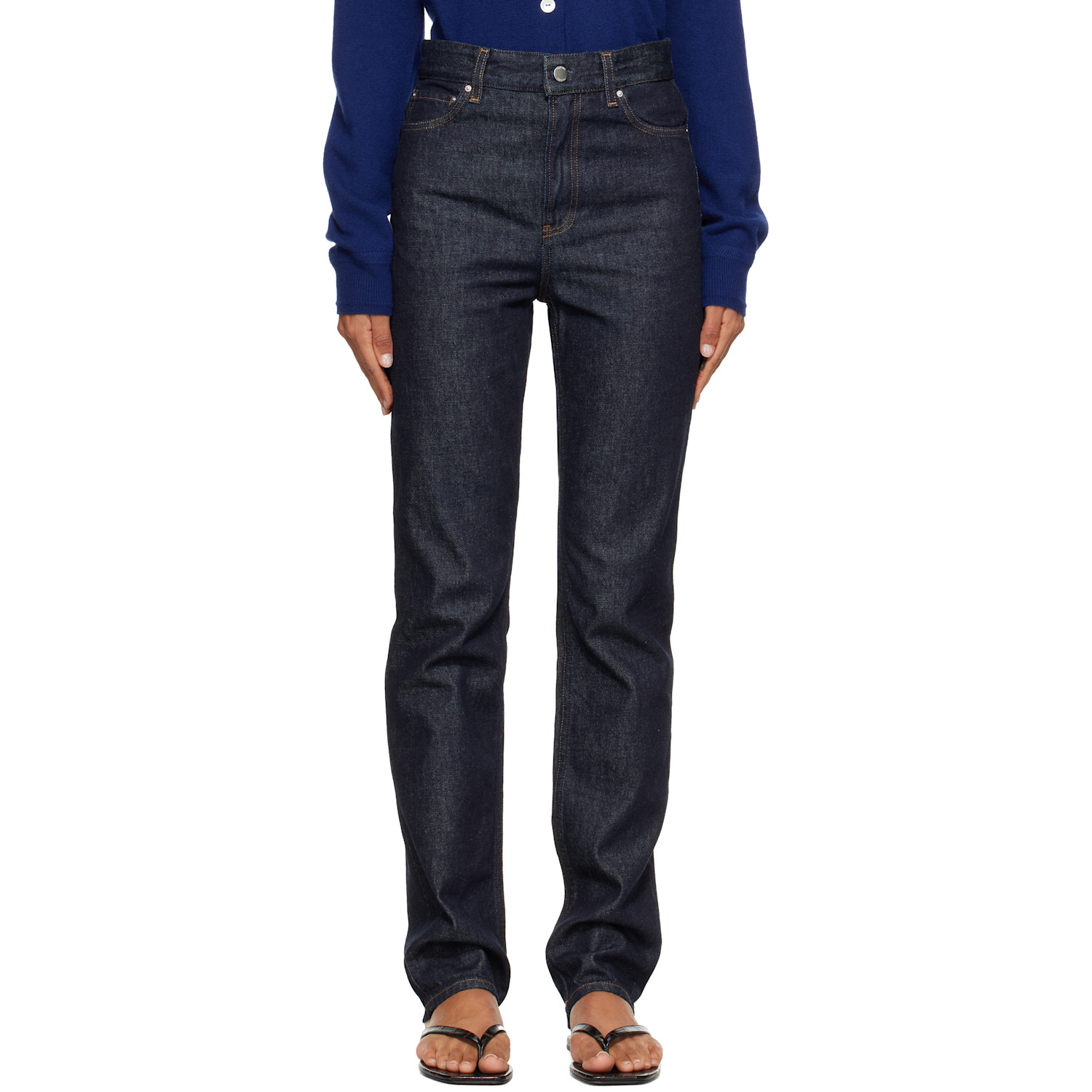 TOTEME Navy High Slim Denim Jeans