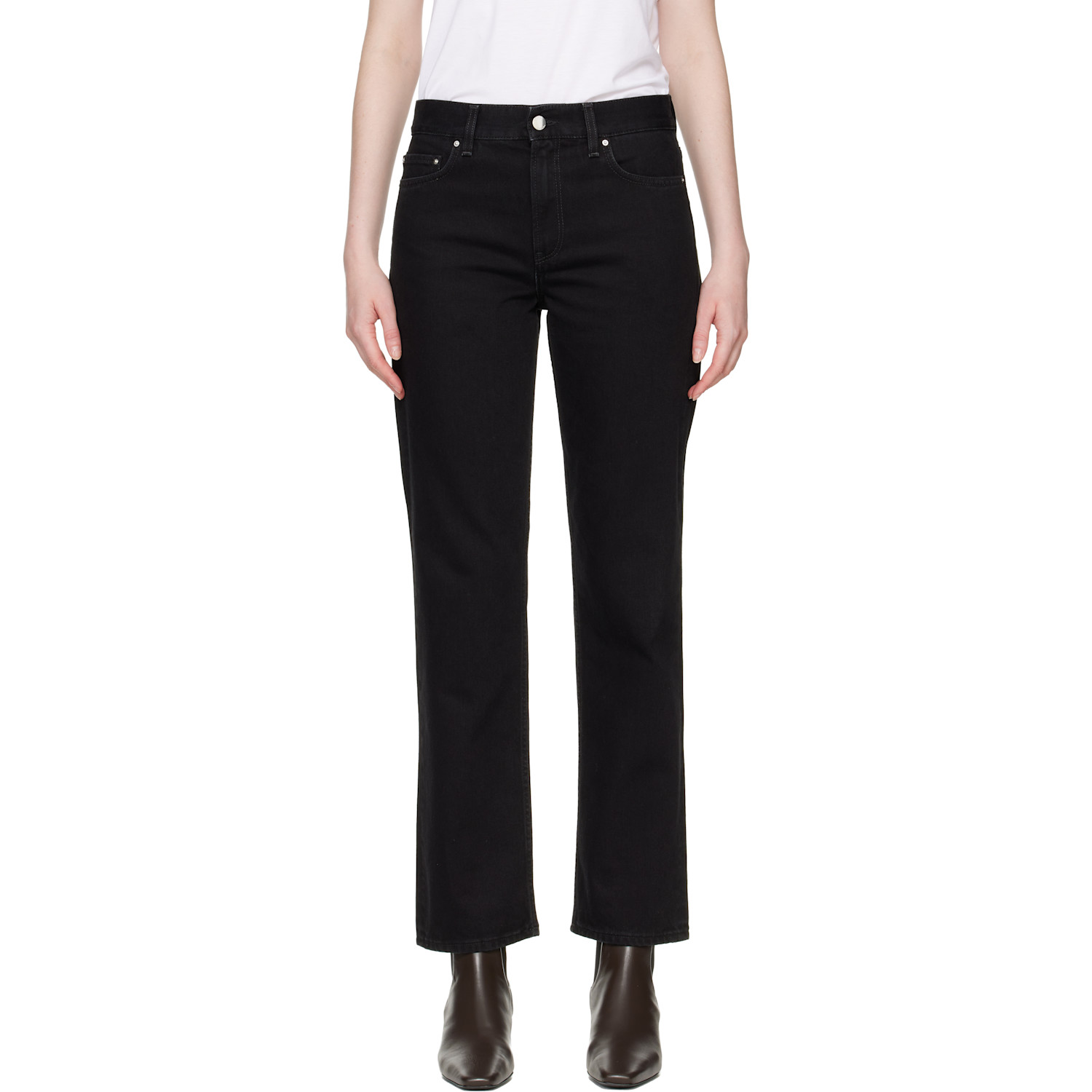 TOTEME Black Low Straight Jeans