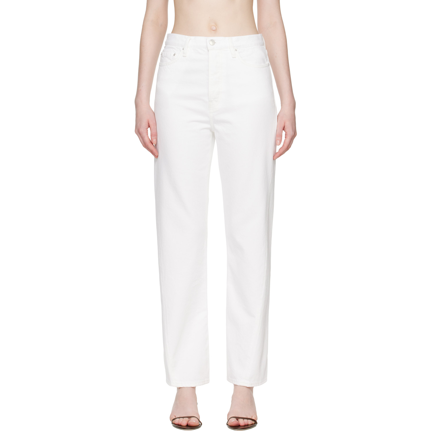 TOTEME White Twisted Seam Full Length Jeans