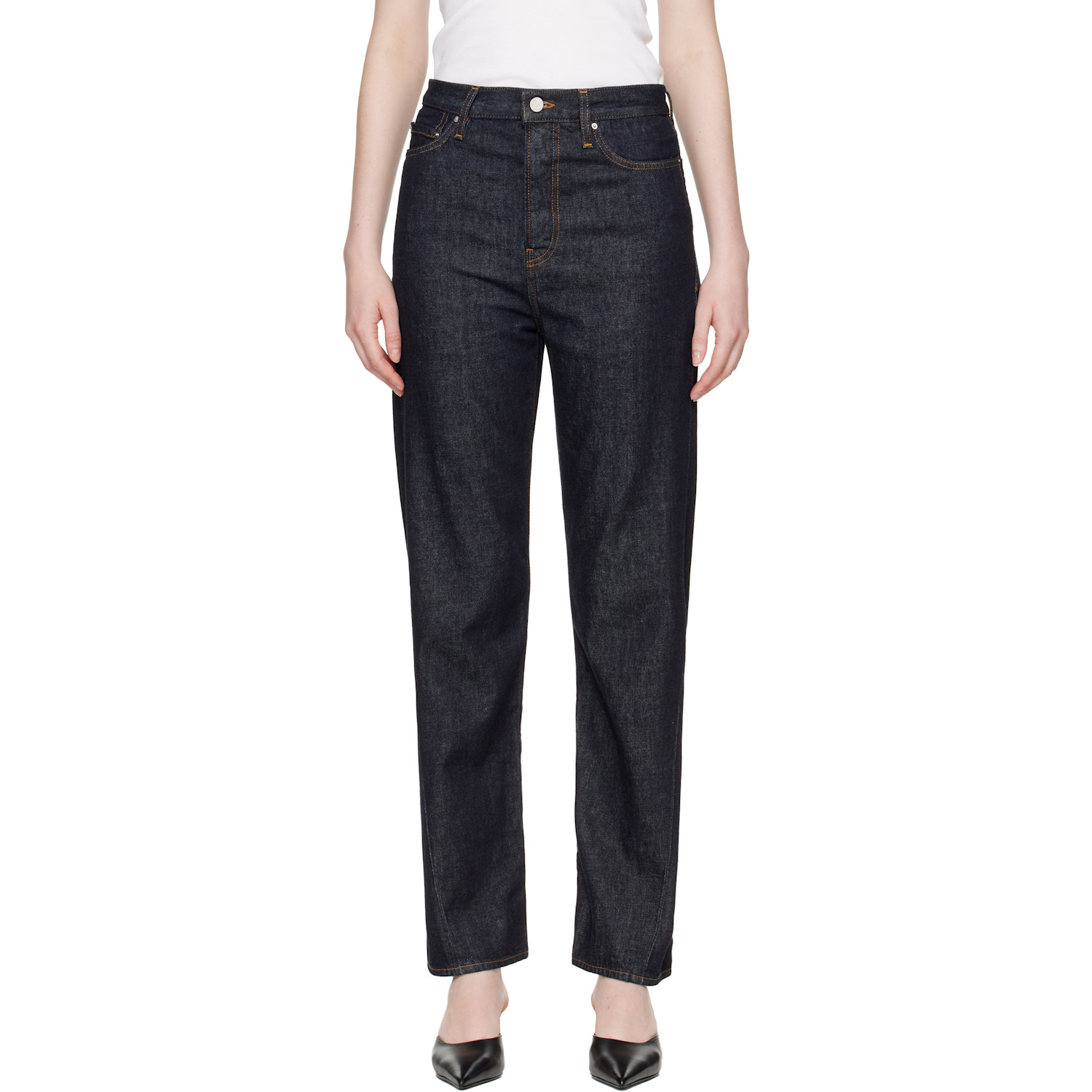 TOTEME Blue Twisted Seam Full Length Jeans