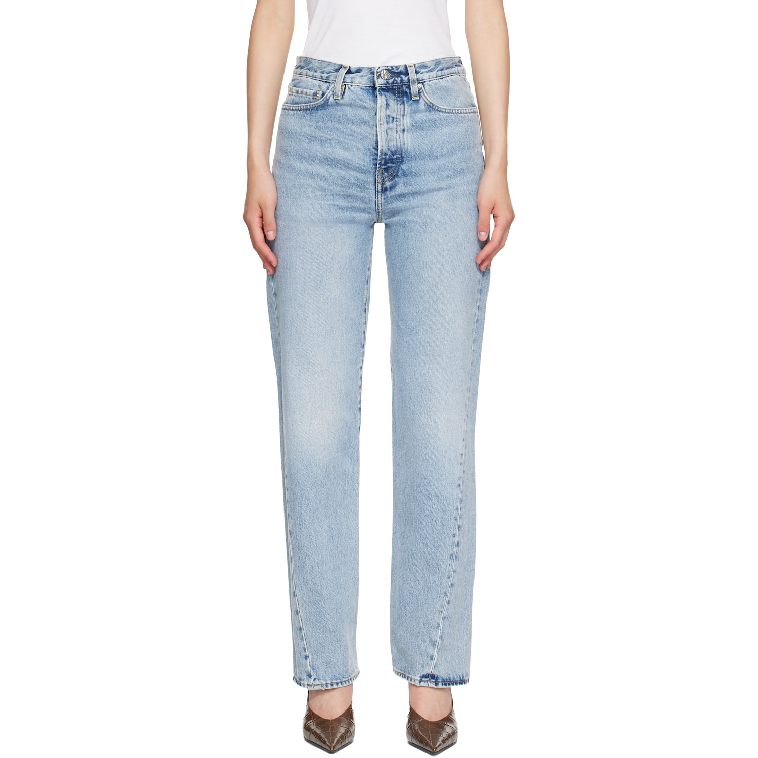 TOTEME Blue Twisted Seam Full Length Jeans